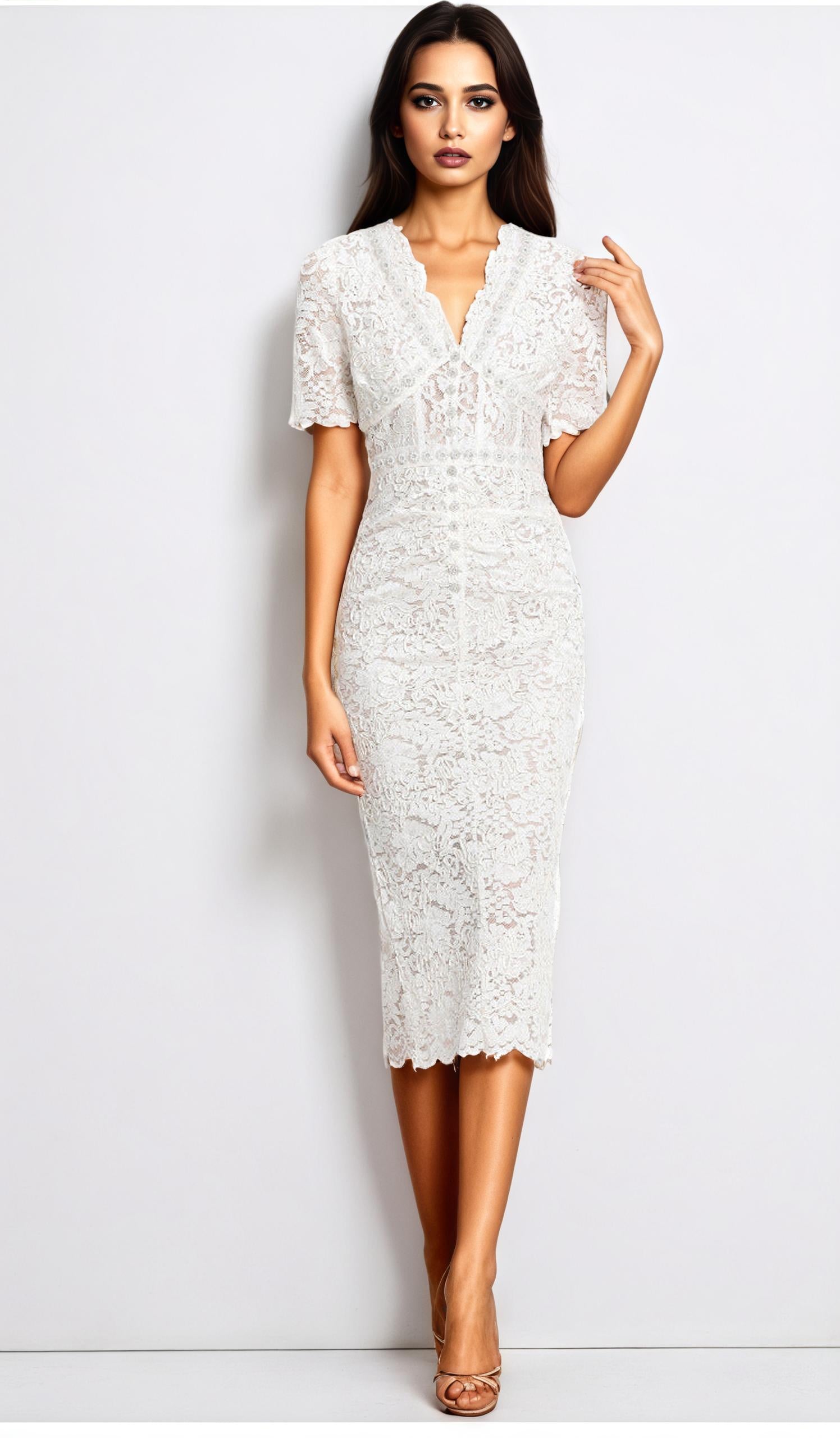 Juliette Vintage Lace Midi Dress