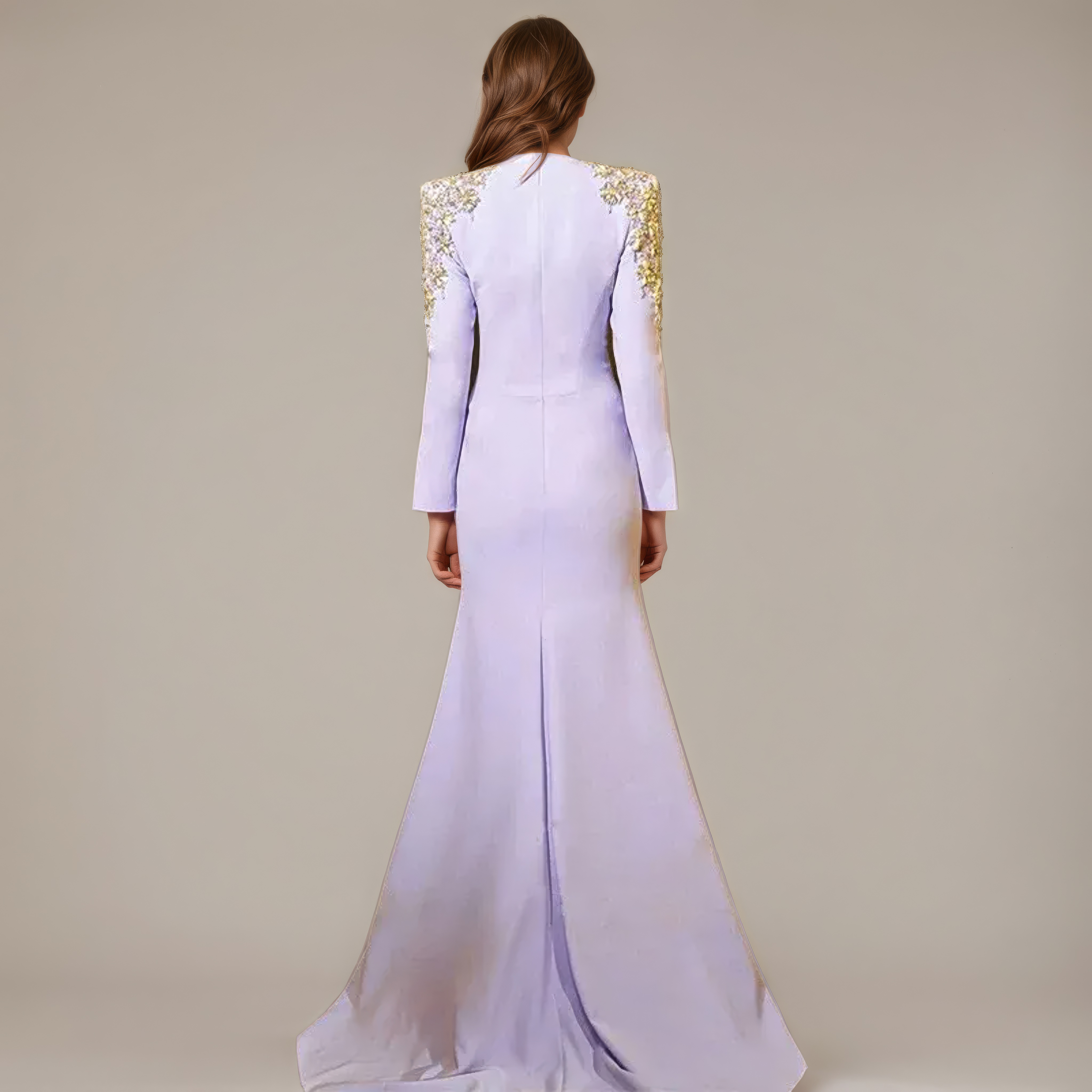 Amethyst Crest Embellished Gown