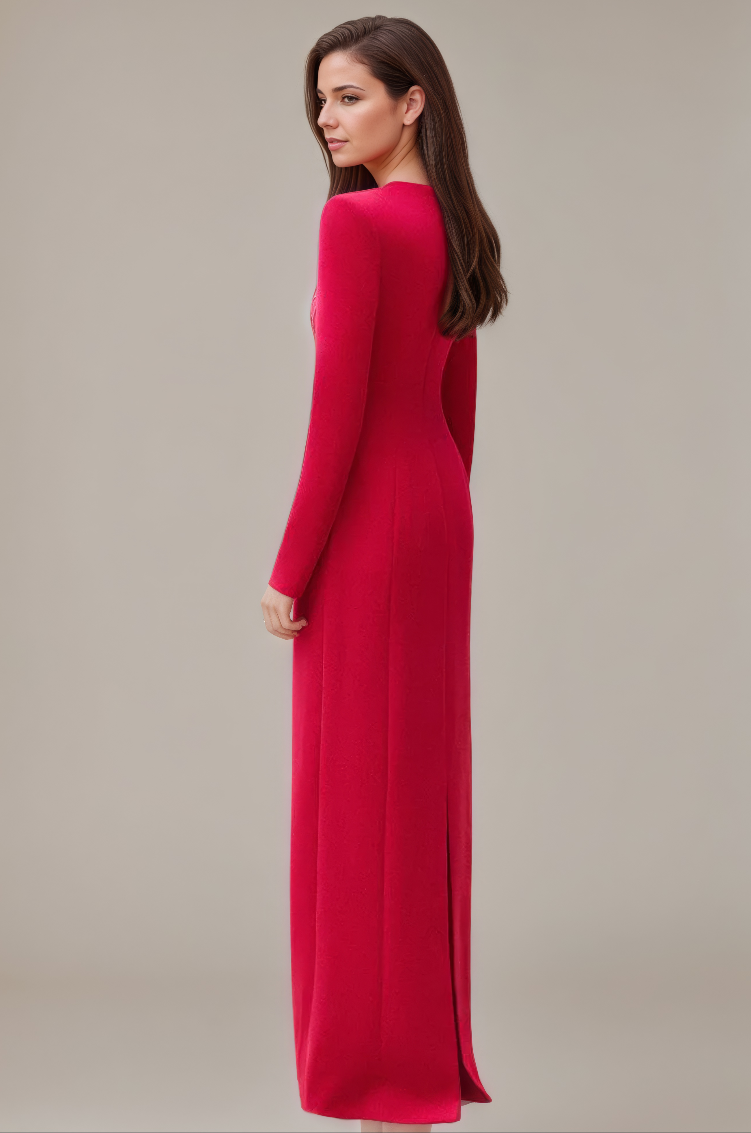 Beaded Diamond Slim Evening Gown