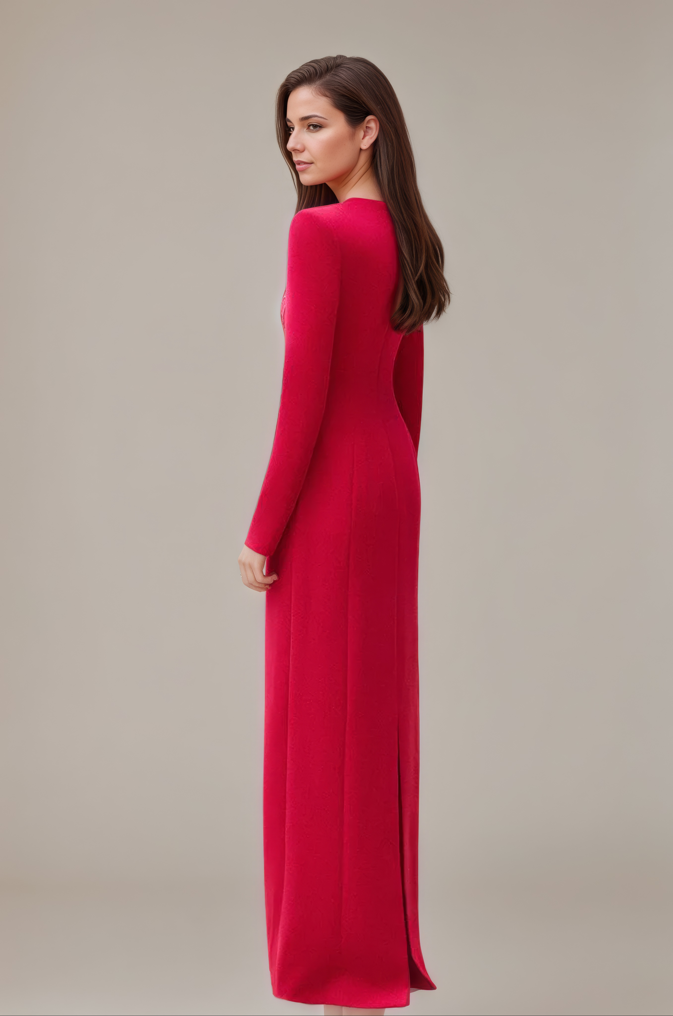 Beaded Diamond Slim Evening Gown