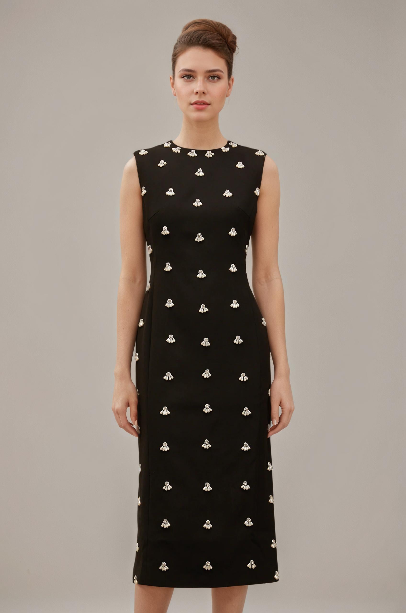 Modern Beaded Cocktail Dress Sleeveless