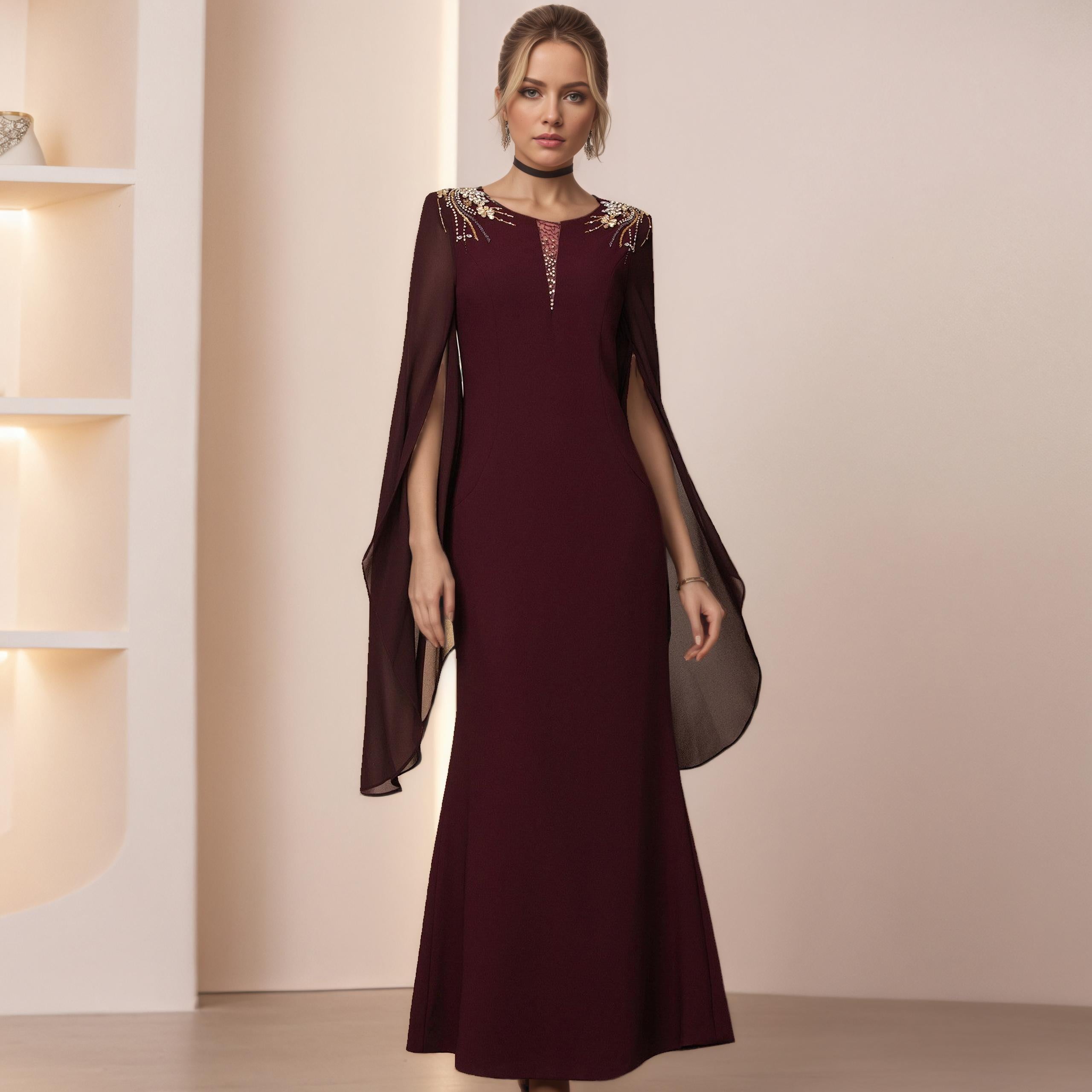 Lucienne Red Jacquard Maxi Dress