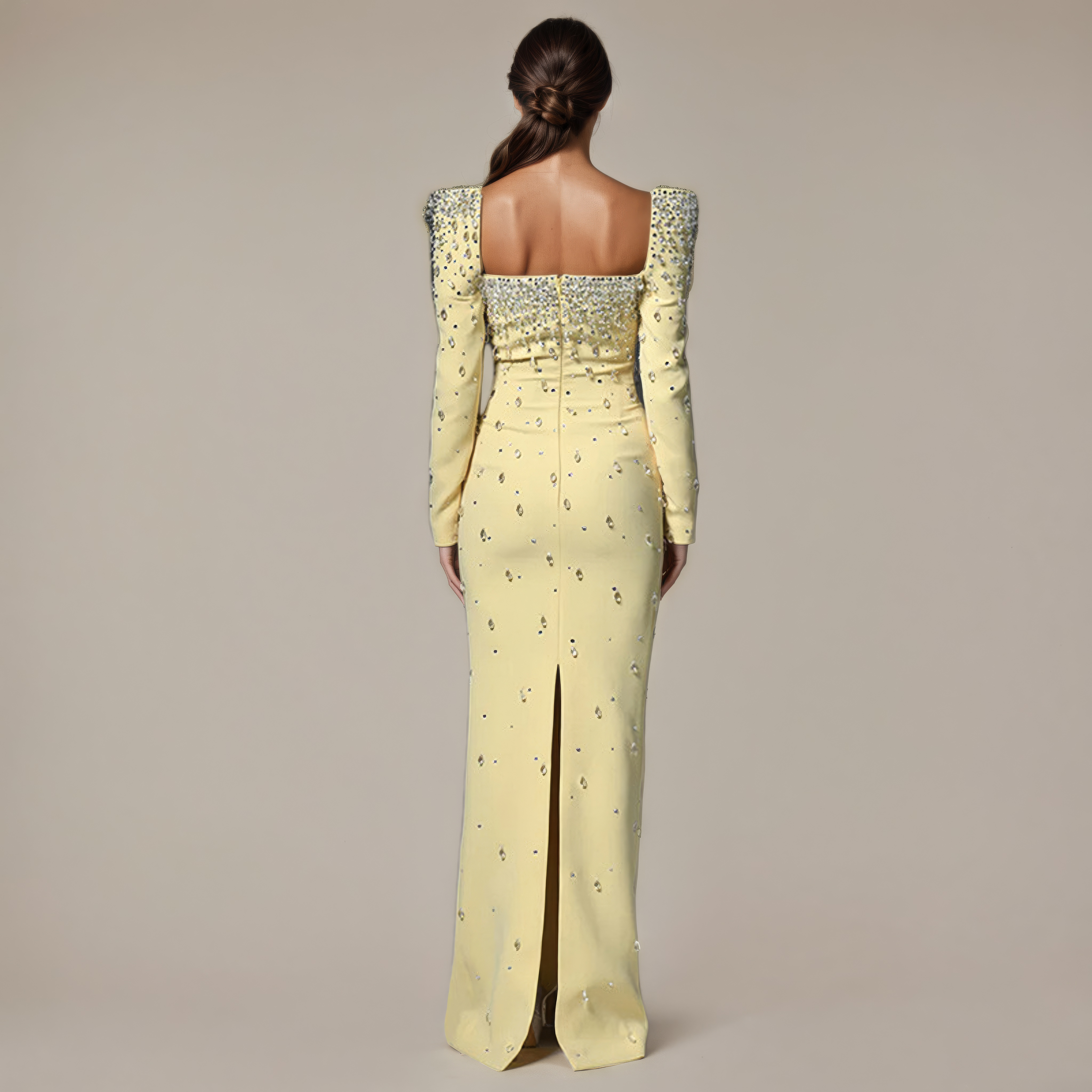Lumière Embellished Square Neck Gown