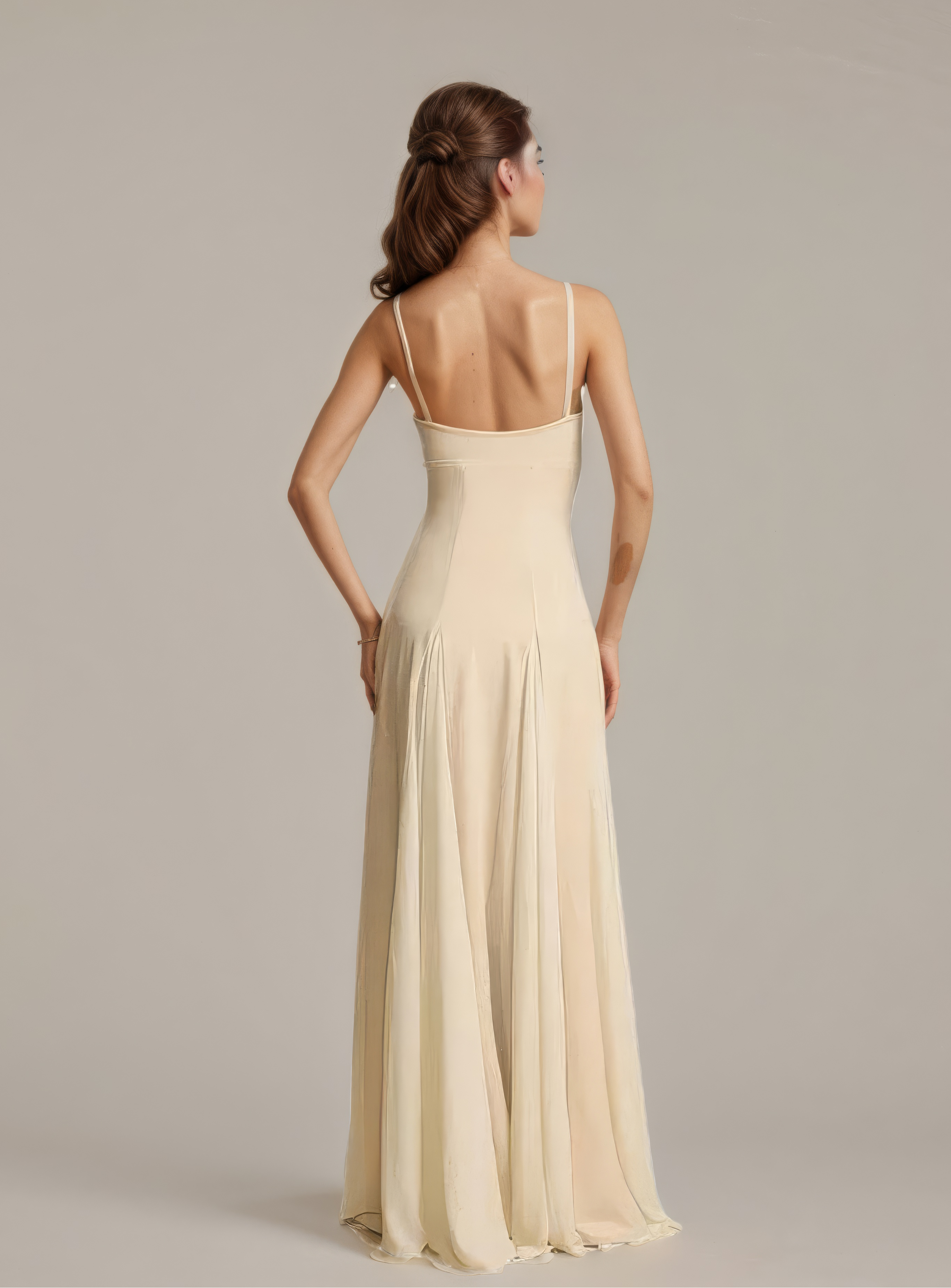Ivory Sweetheart Spaghetti Strap Maxi Gown