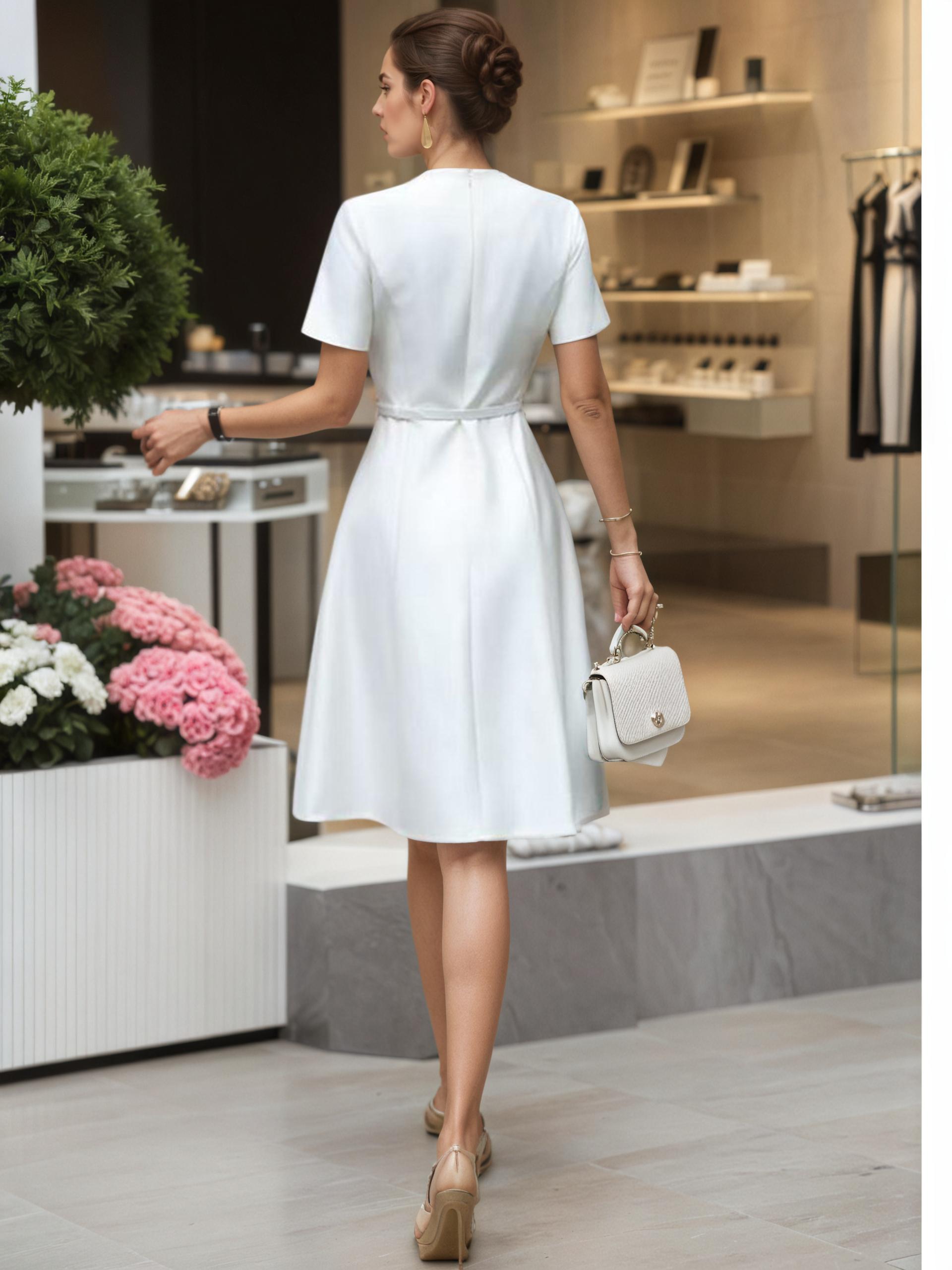 Portia Pink High-Waist Slim Midi Dress