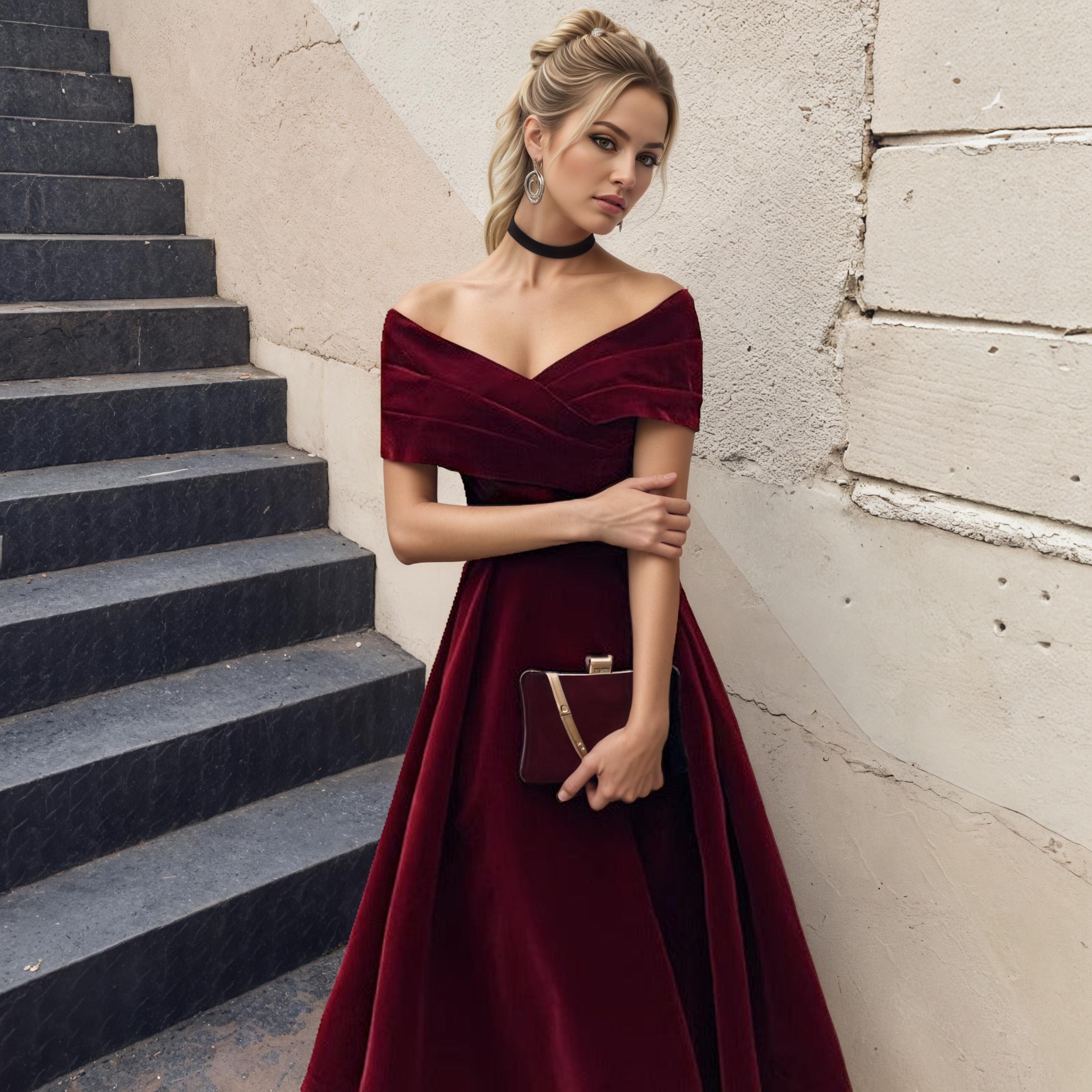 One-Shoulder Black Evening Gown