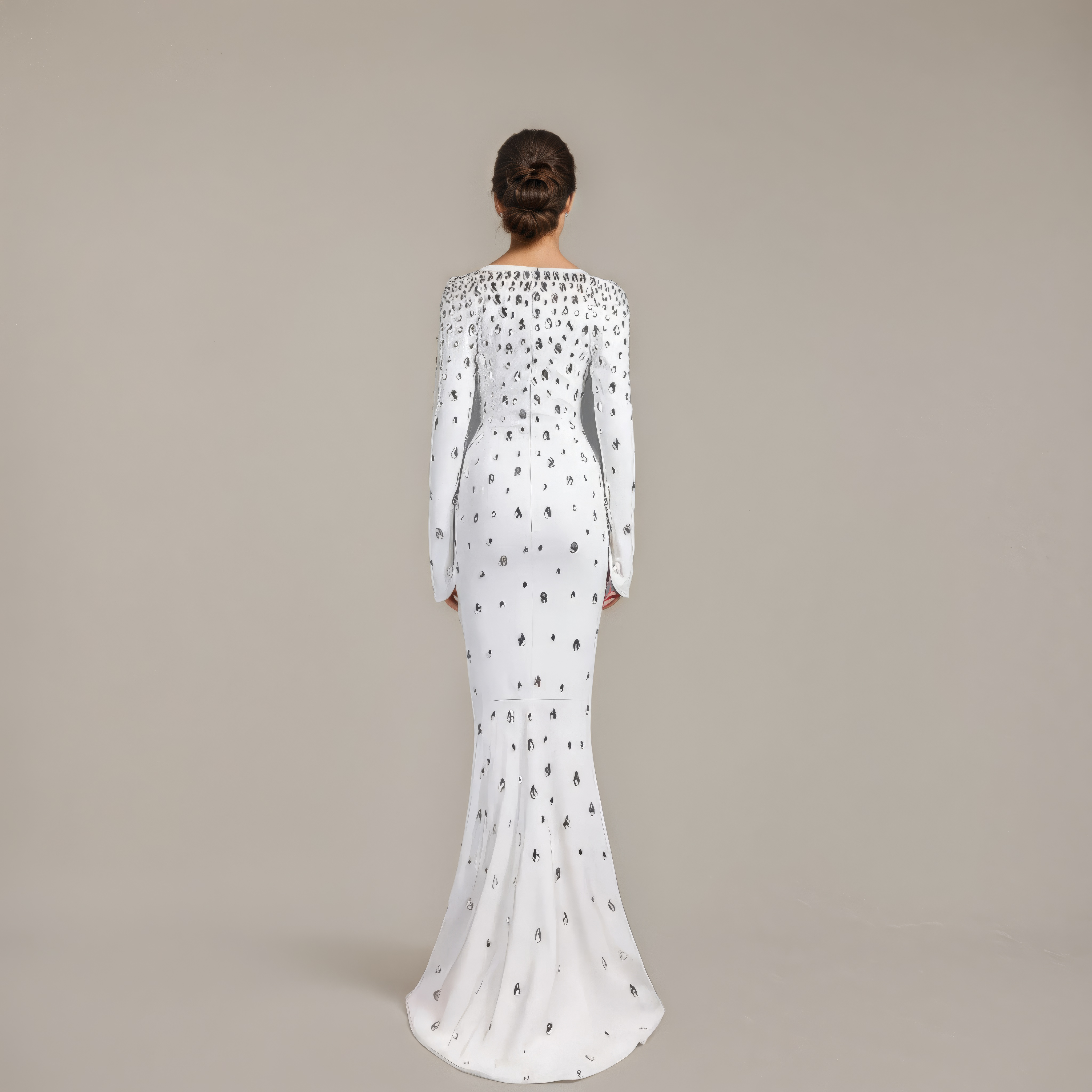 Mermaid Gown with Droplet Rhinestone Beads