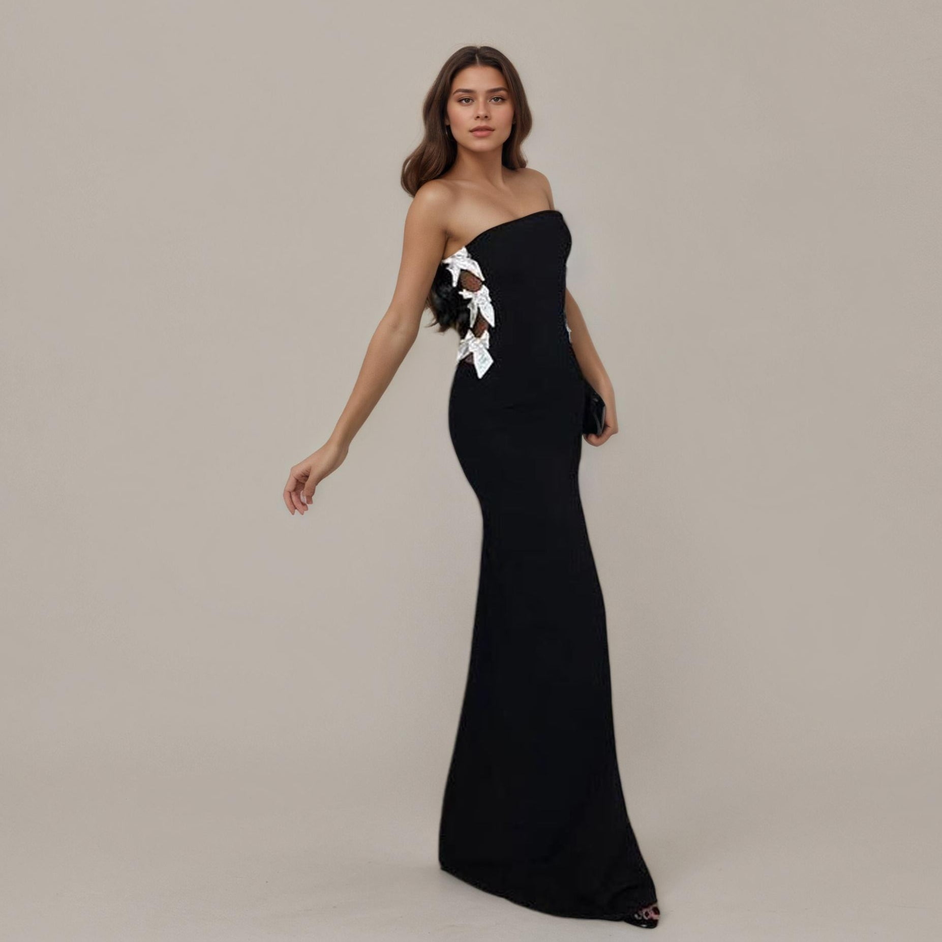 Midnight Bow CutOut Fishtail Gown