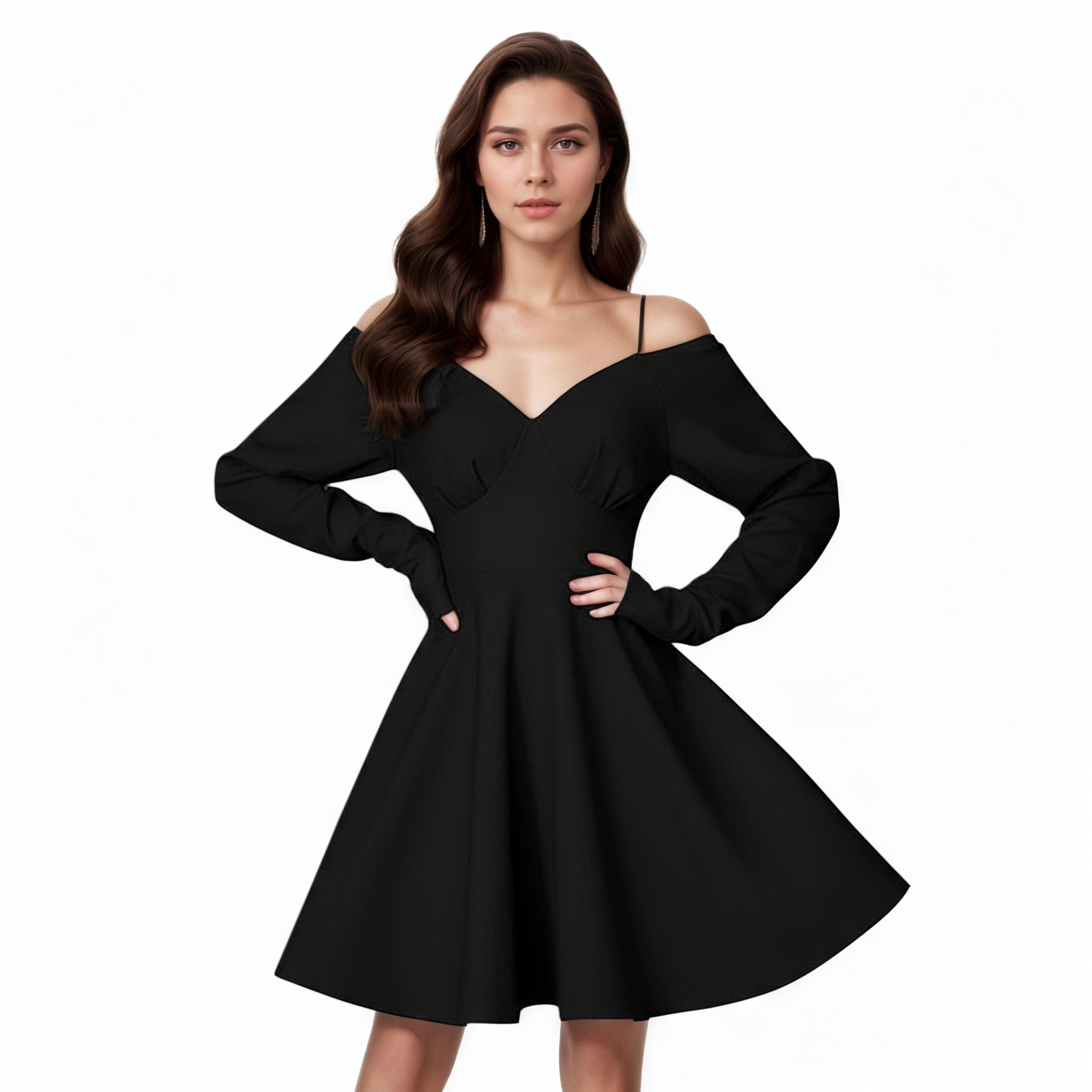 Blush Off-Shoulder A-Line Mini Dress