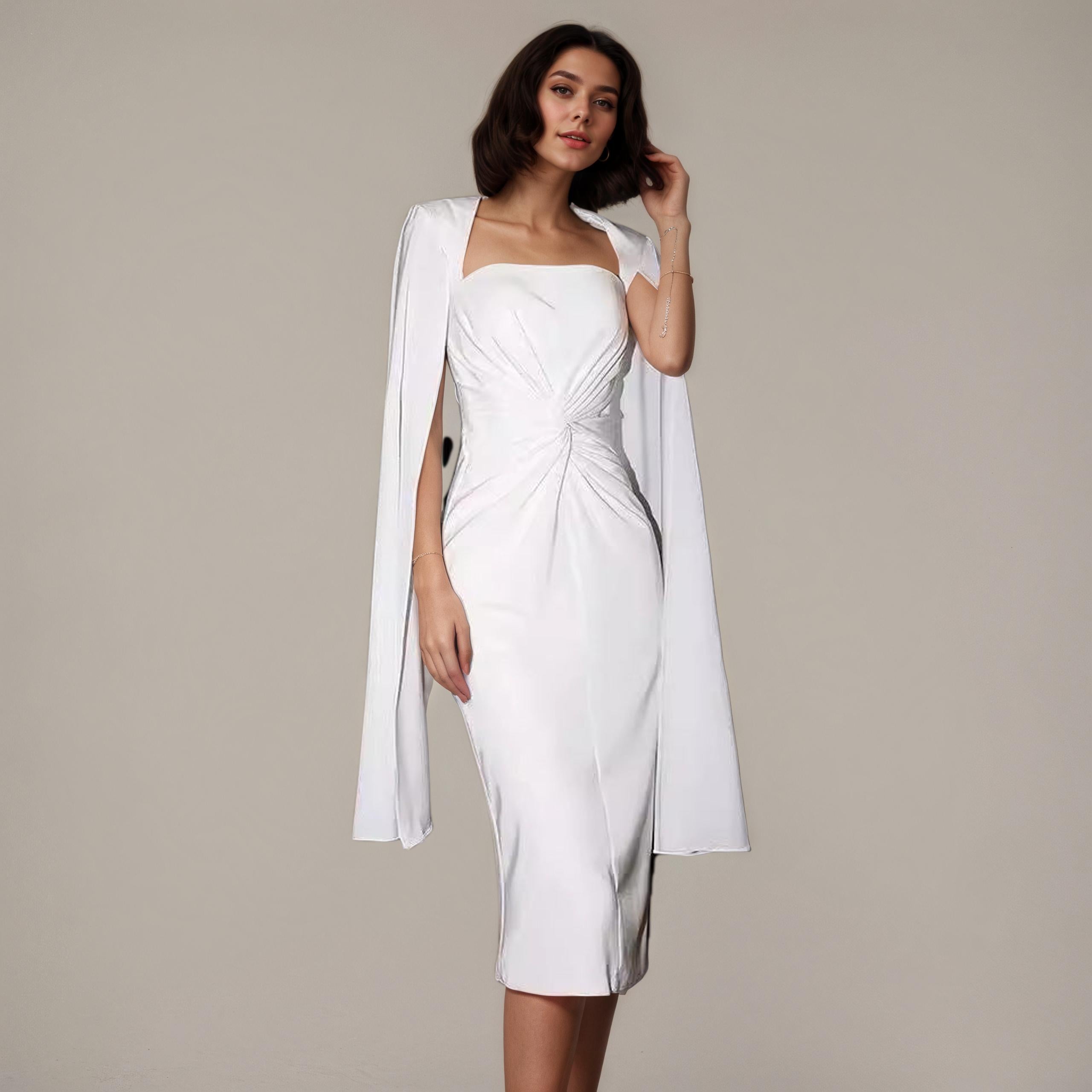 High-End Hostess Dress with Regal Drapin