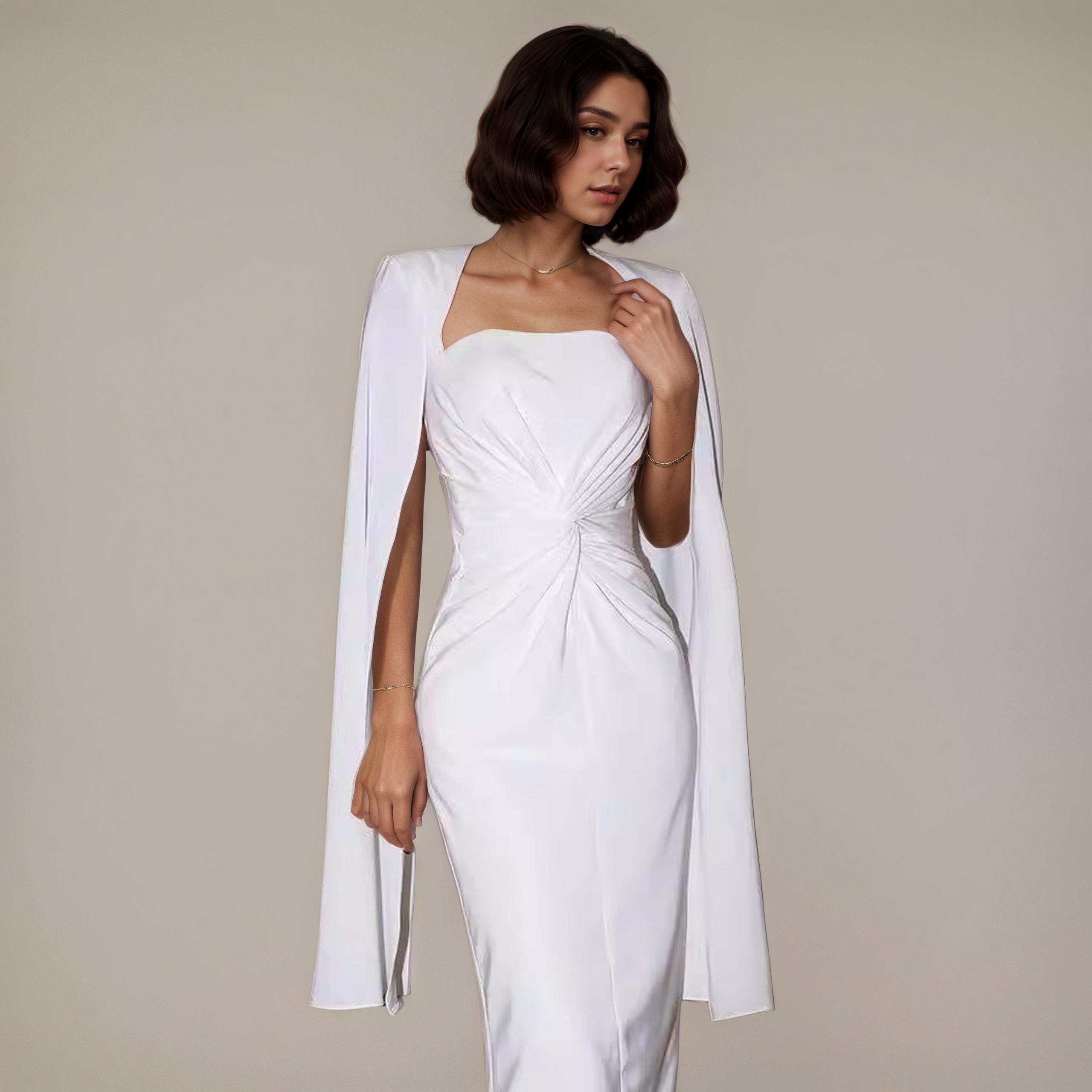 High-End Hostess Dress with Regal Drapin