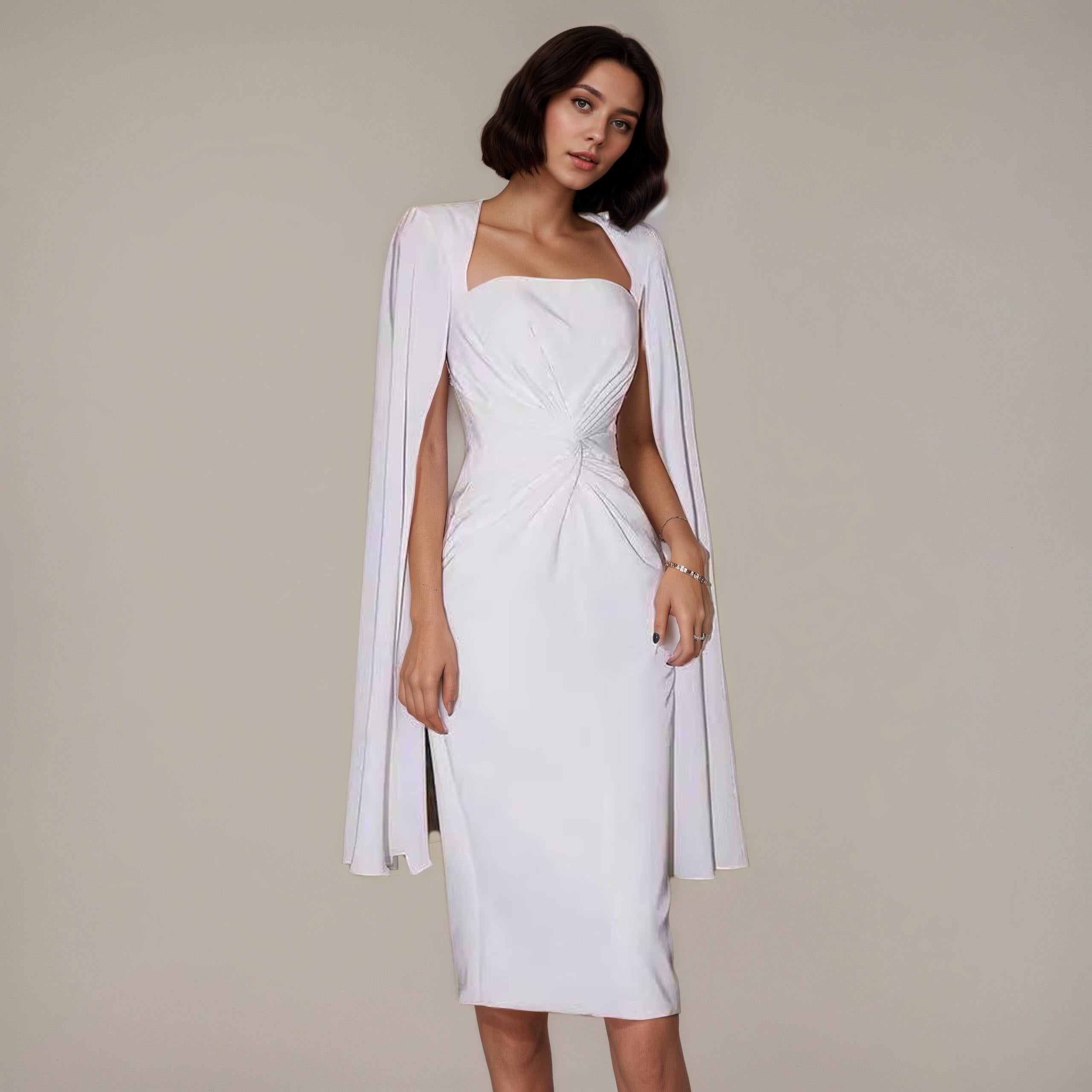High-End Hostess Dress with Regal Drapin