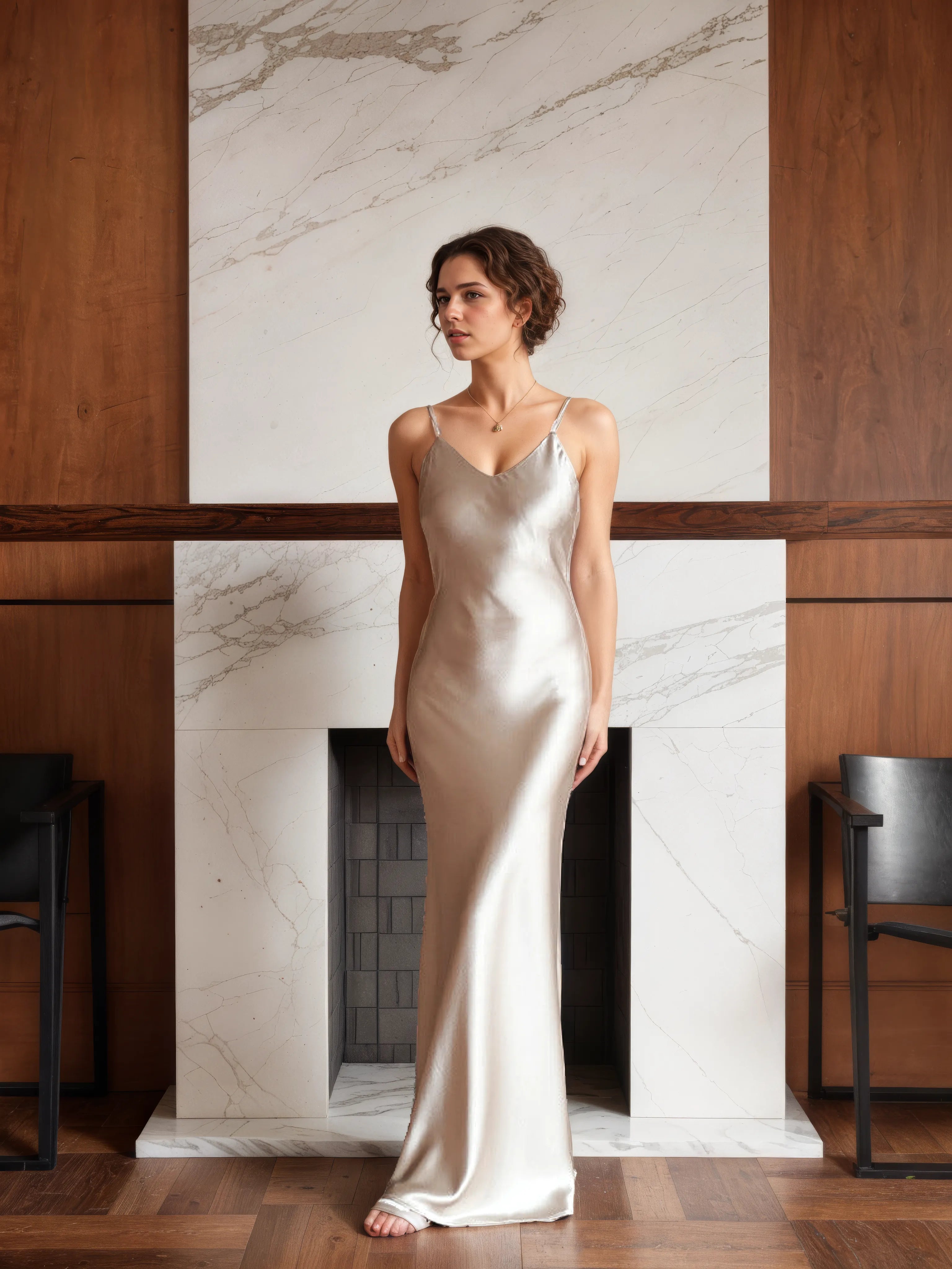 Clara Oblique-Cut Acetate Satin Slip Dress