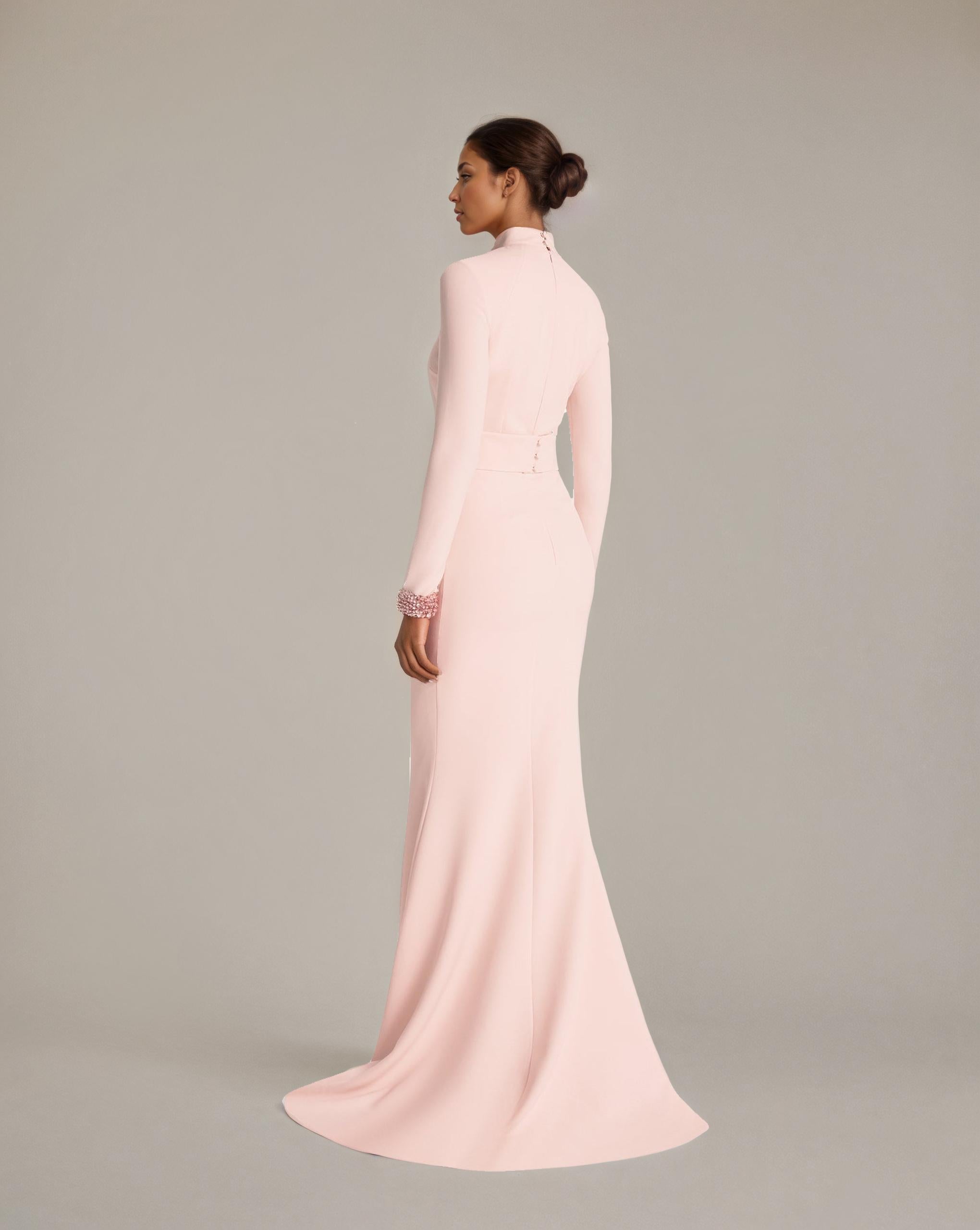 Elegant Long Sleeve Dress with Front Slits