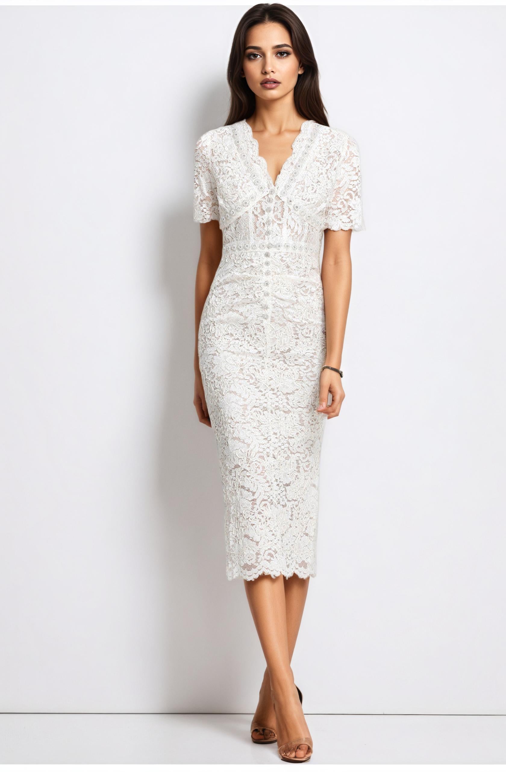 Juliette Vintage Lace Midi Dress