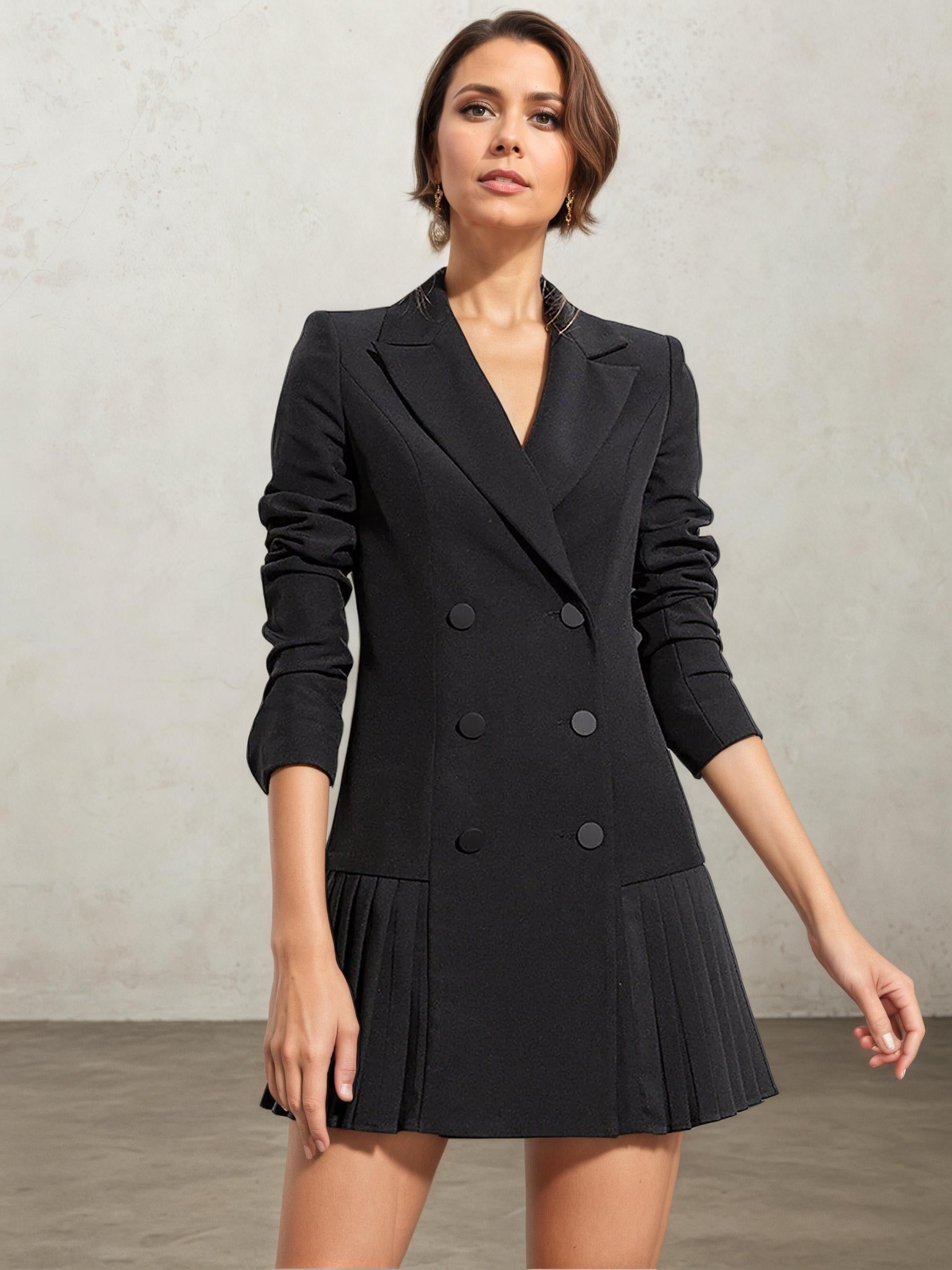 Claudia City Chic Pleated Blazer Mini Dress