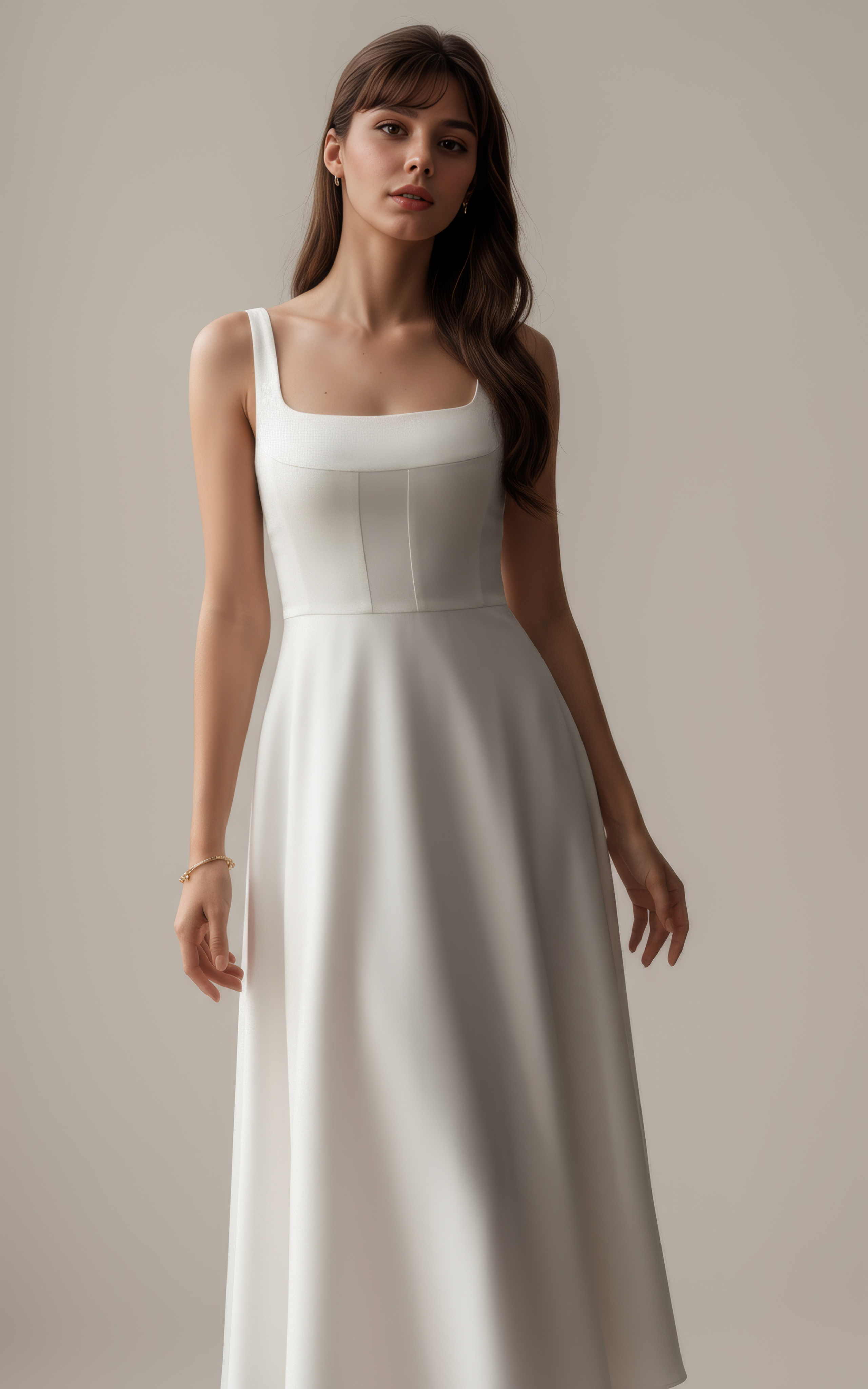 Lumière Silk Grace A-Line Midi Dress