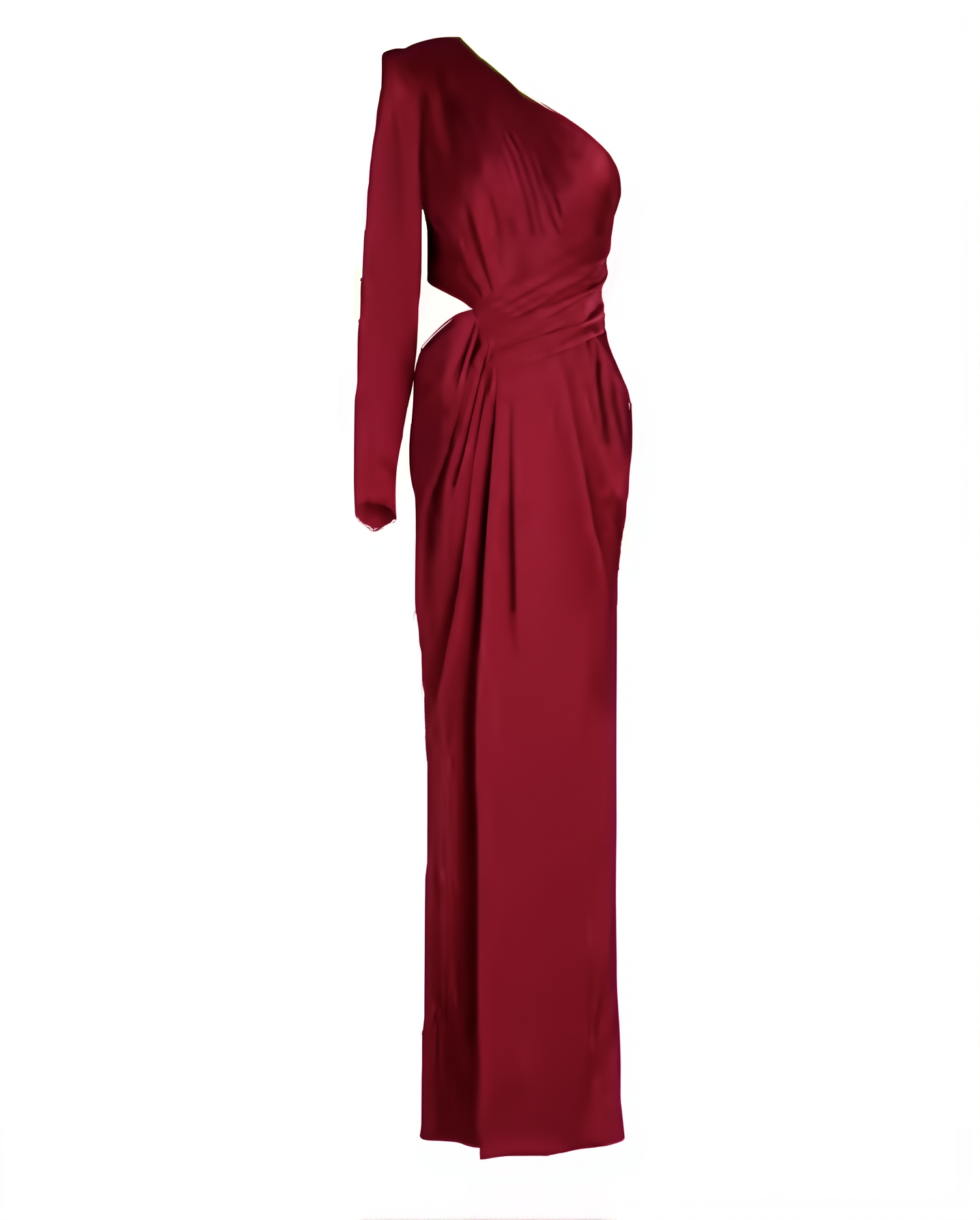 Asymmetric Draped One-Shoulder Evening Gown