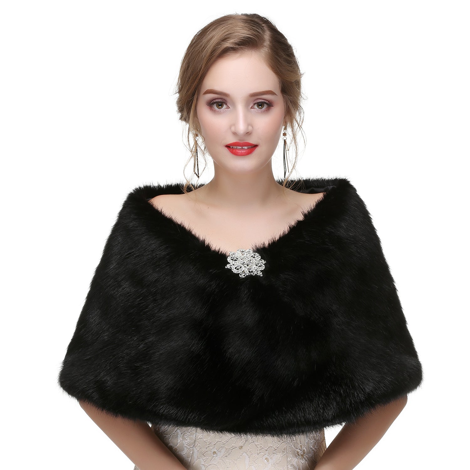 Classic Winter Faux-Fur Bridal Cover-Up