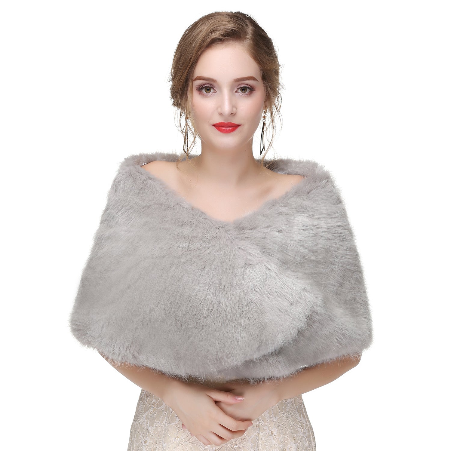 Classic Winter Faux-Fur Bridal Cover-Up