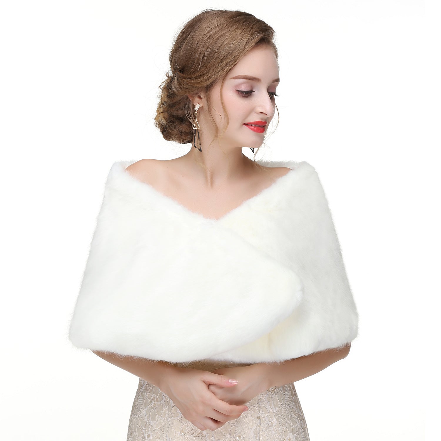 Classic Winter Faux-Fur Bridal Cover-Up