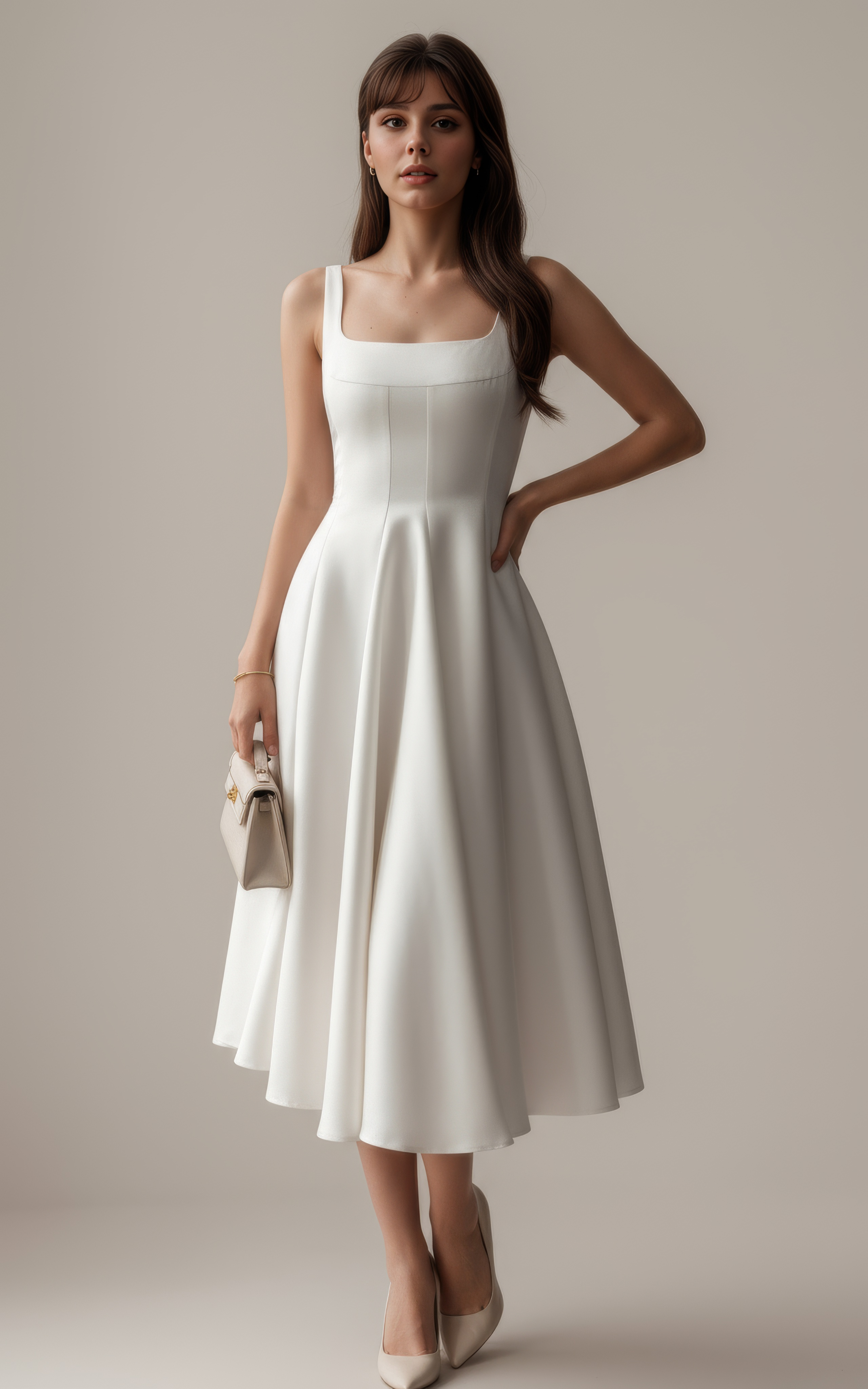 Lumière Silk Grace A-Line Midi Dress
