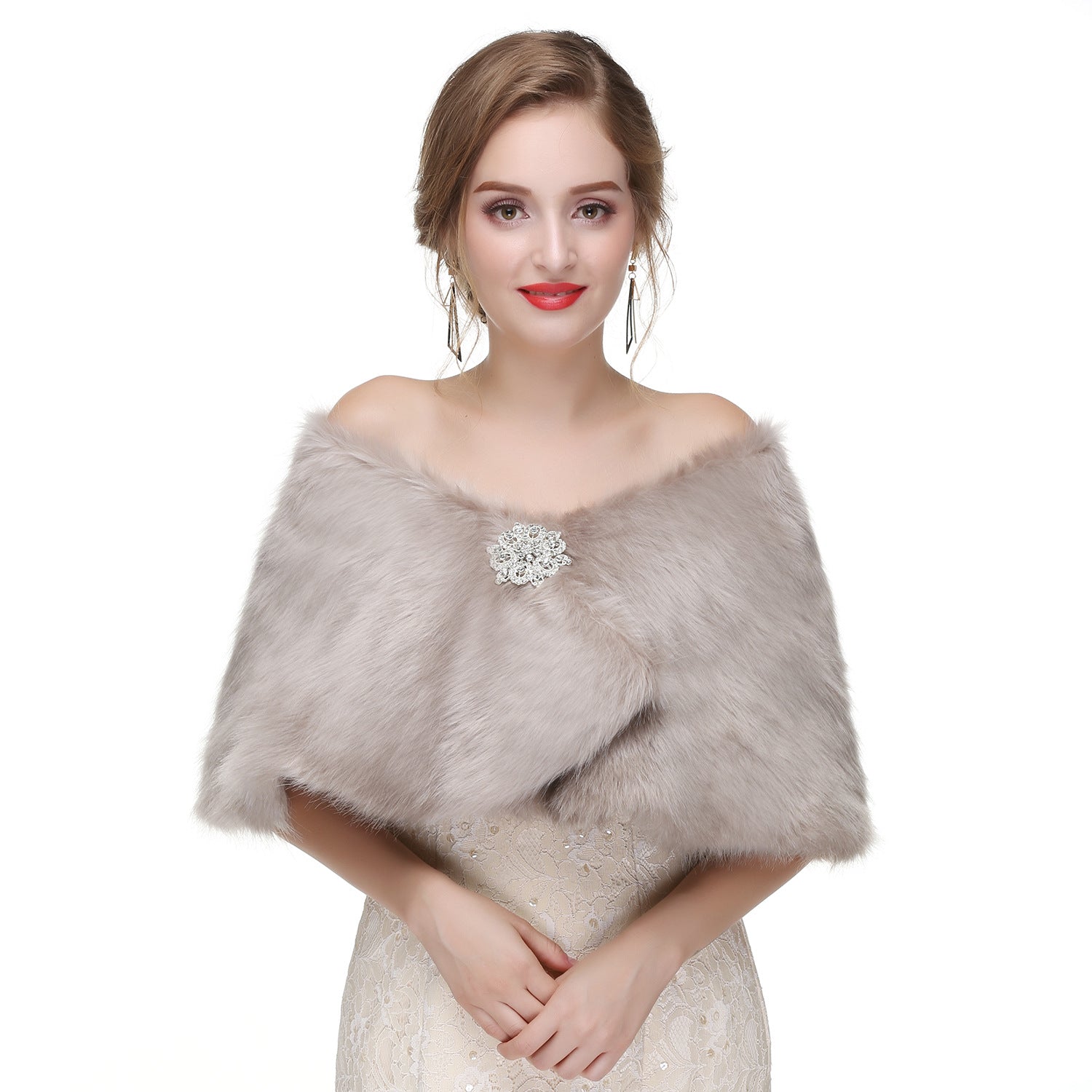 Classic Winter Faux-Fur Bridal Cover-Up