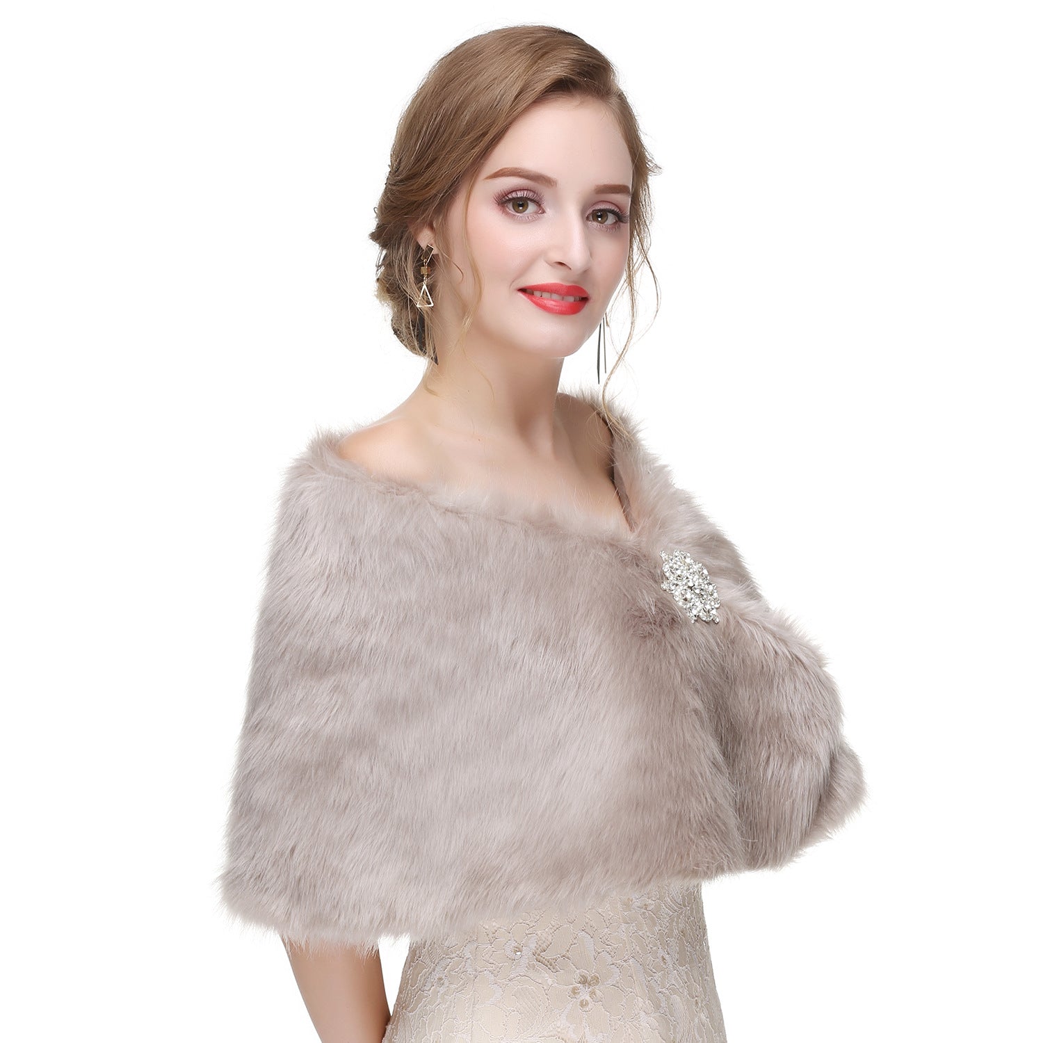 Classic Winter Faux-Fur Bridal Cover-Up