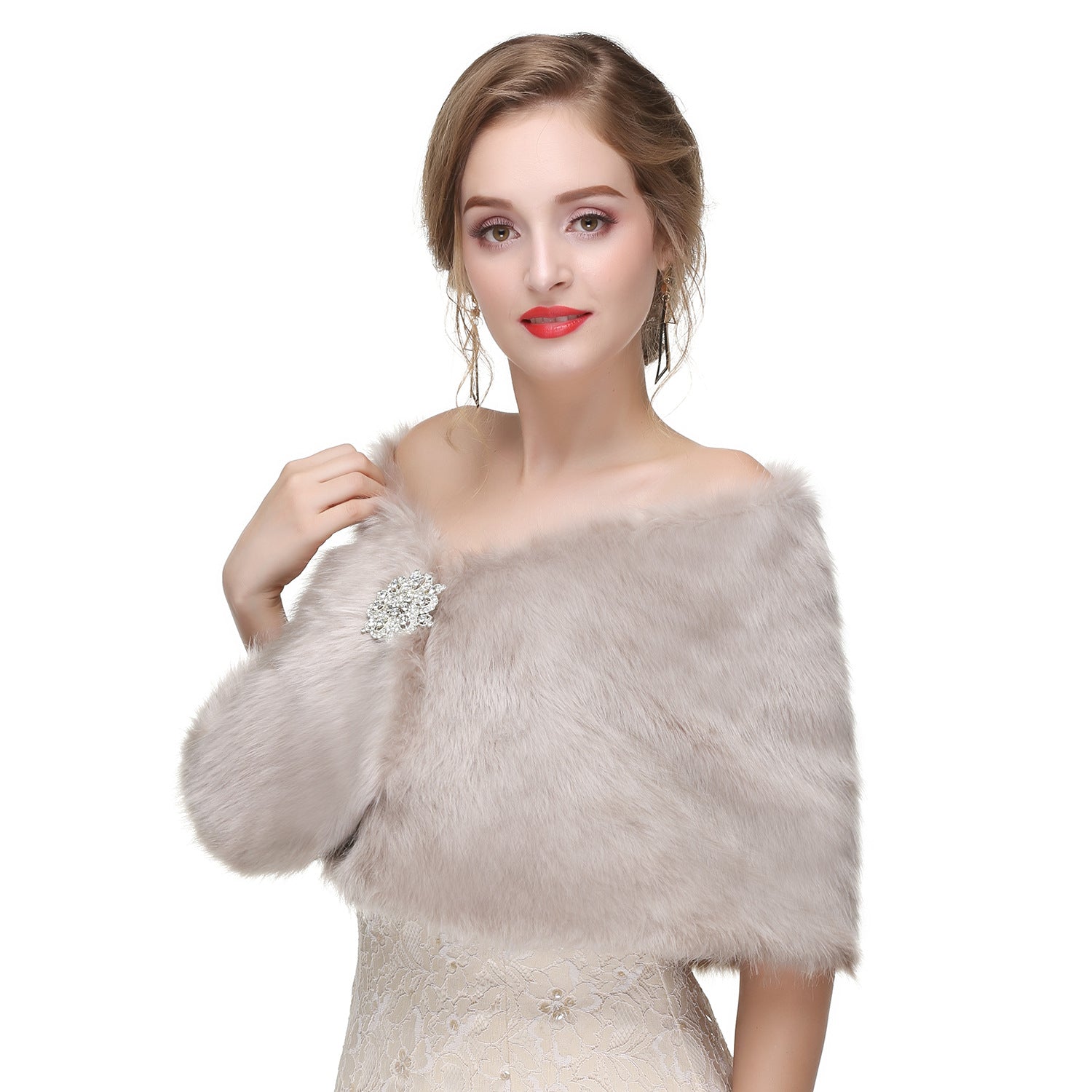 Classic Winter Faux-Fur Bridal Cover-Up
