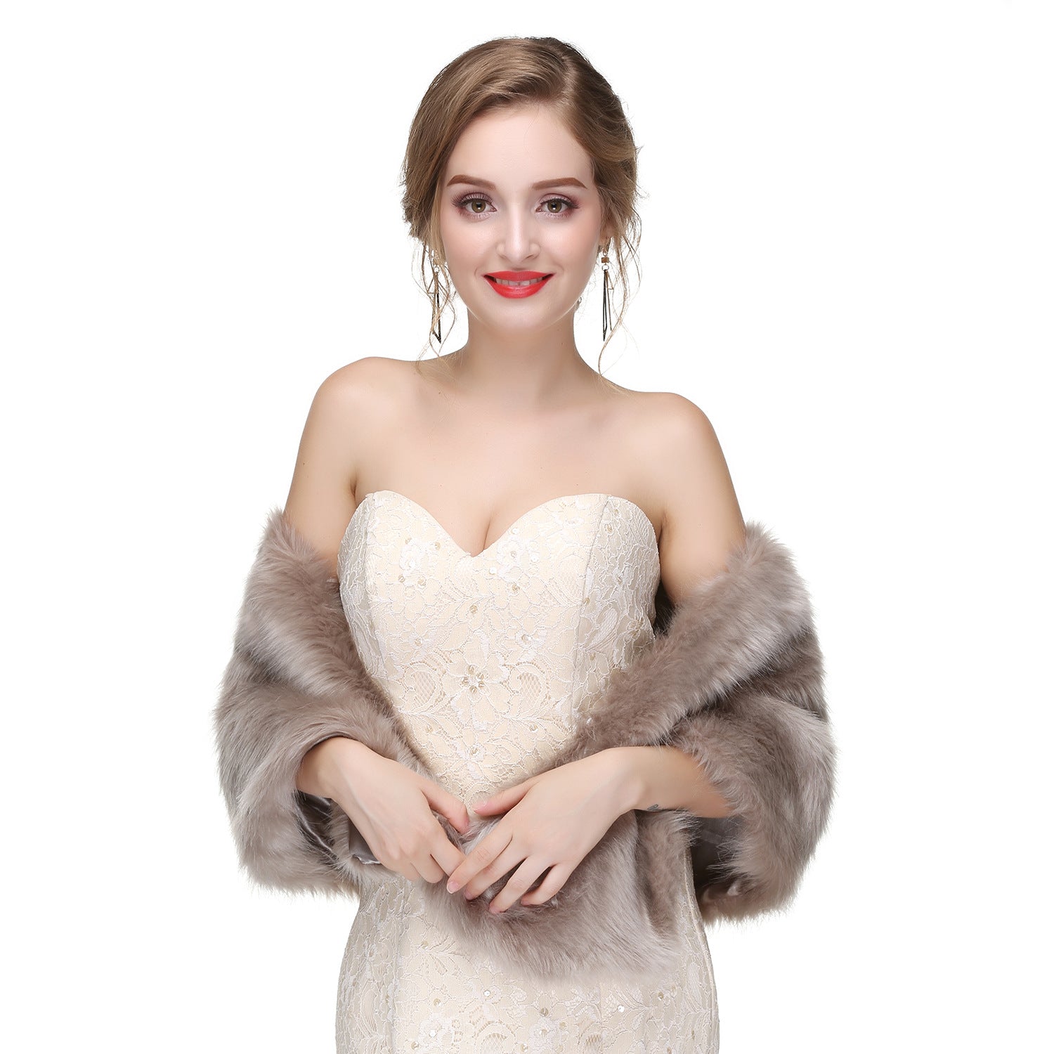 Classic Winter Faux-Fur Bridal Cover-Up
