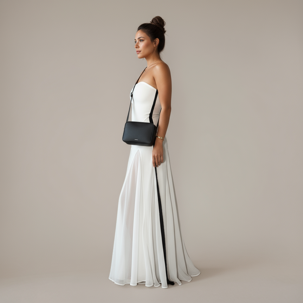 white Strapless Satin Swing Maxi Dress