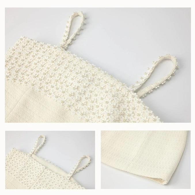 Nude Allure  Pearl Detail Mini Dress