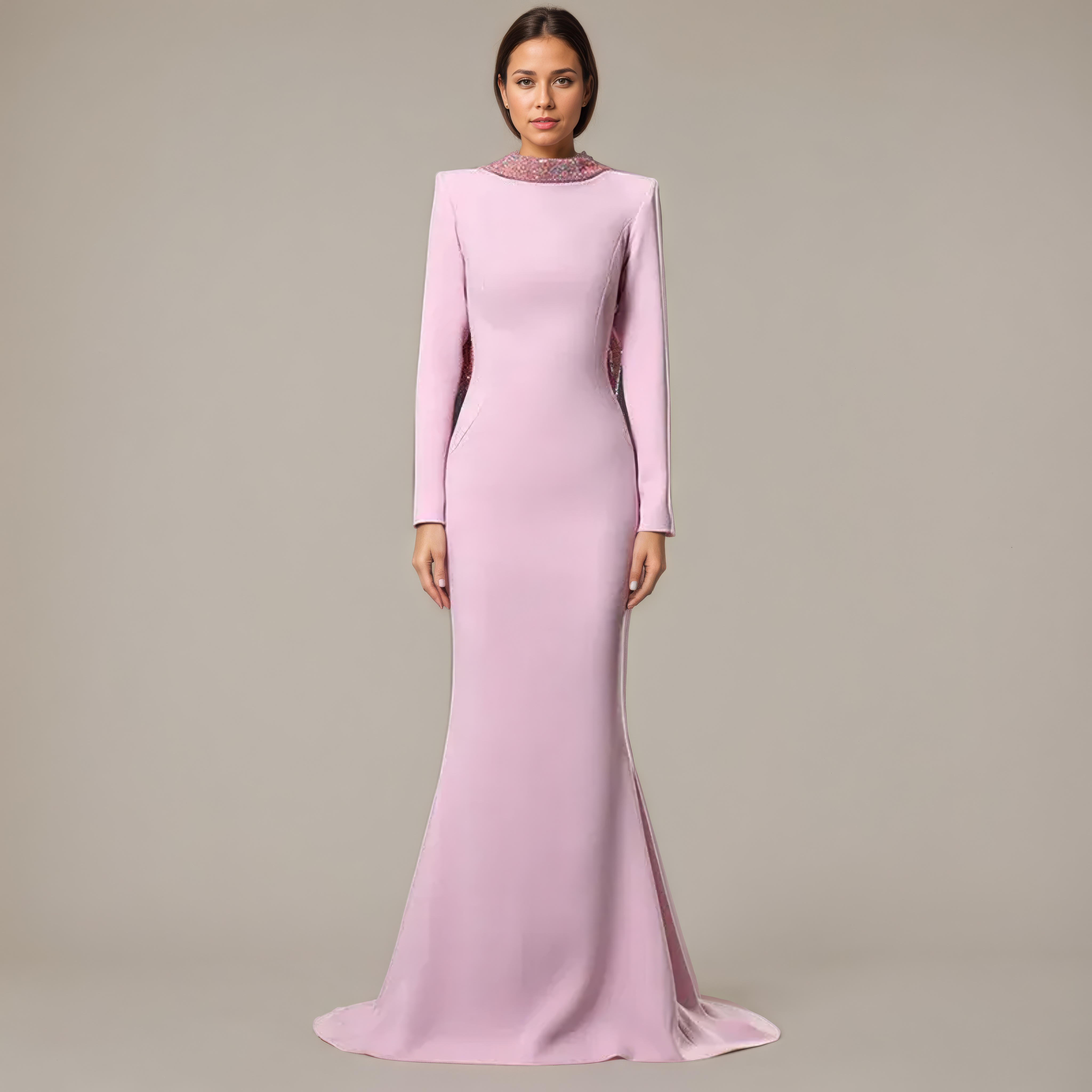 Galaxy Drape Off-Shoulder Embellished Gown
