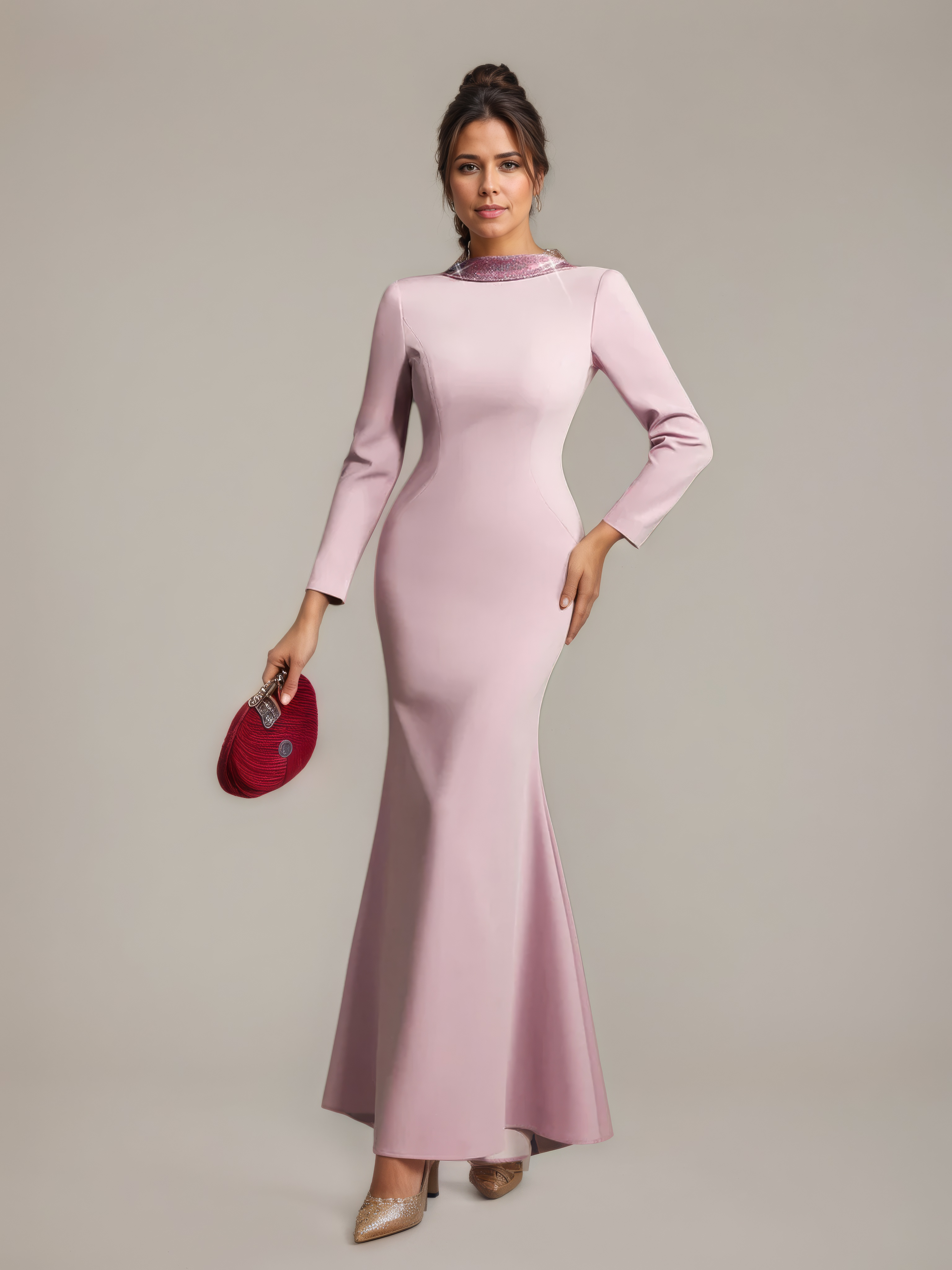 Galaxy Drape Off-Shoulder Embellished Gown