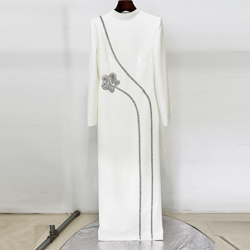 Elegant Beaded Long Formal Evening Gown