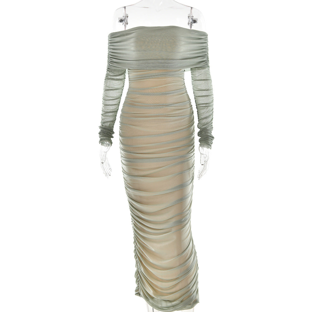 Noa Draped Essence Mesh Dress