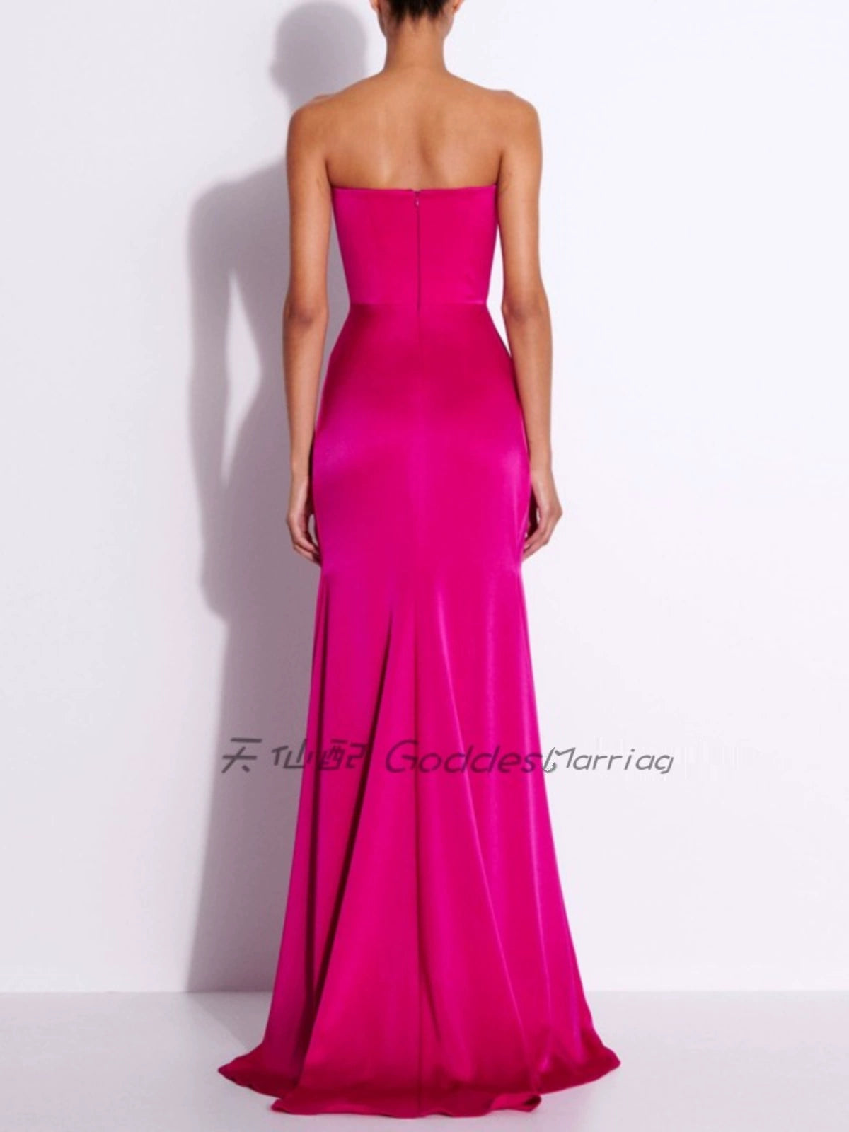 Allegra Luxe Sculpted Strapless Satin Evening Gown