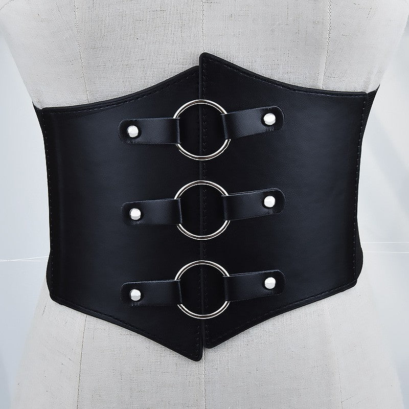Femme Élégante Ring-Closure Wide Corset Belt