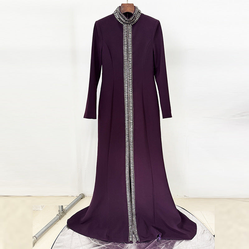 Star Series Full-Length Beaded Front Dress
