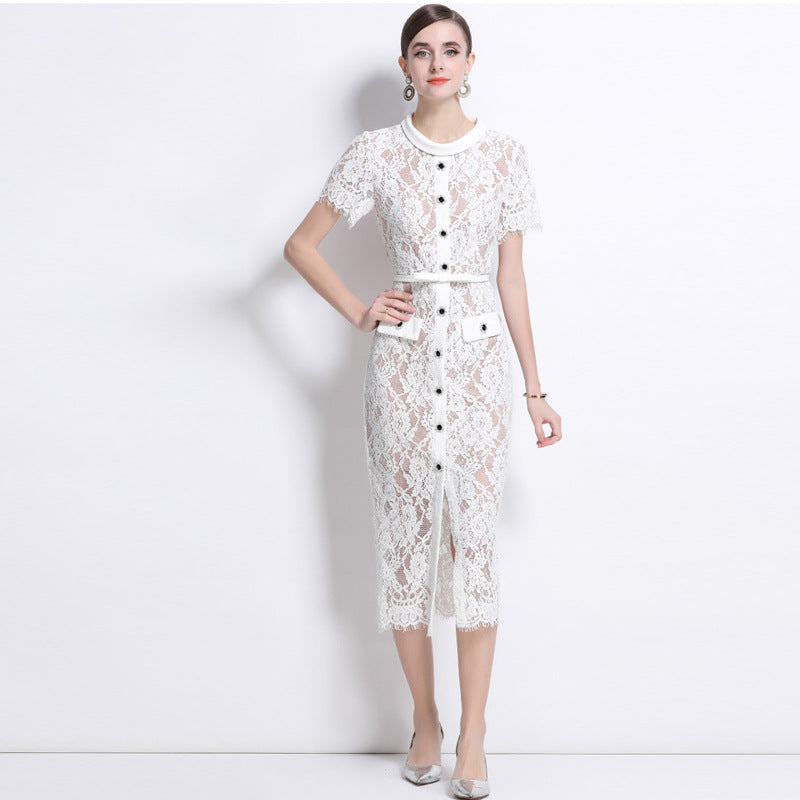 Eve White Lace Maxi Dress