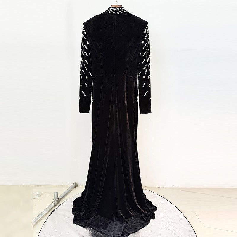 Starlight Reign Embellished Velvet Gown