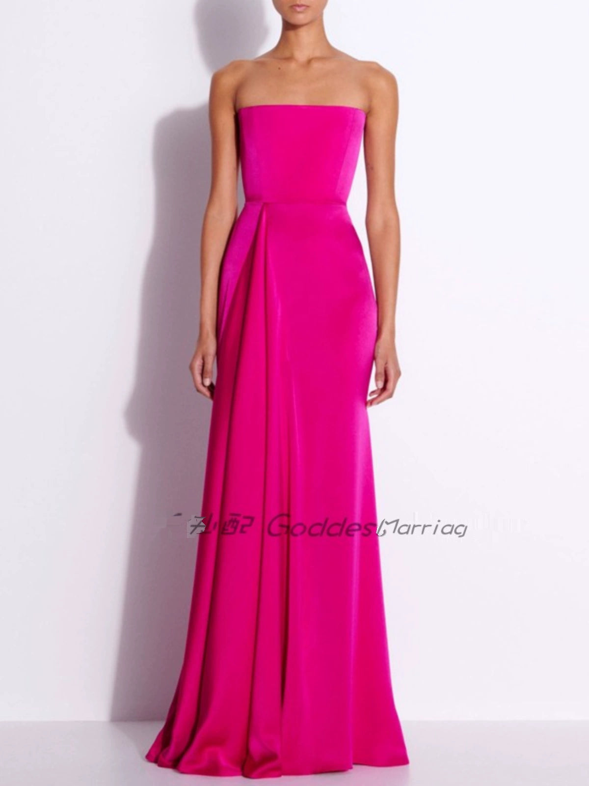 Allegra Luxe Sculpted Strapless Satin Evening Gown