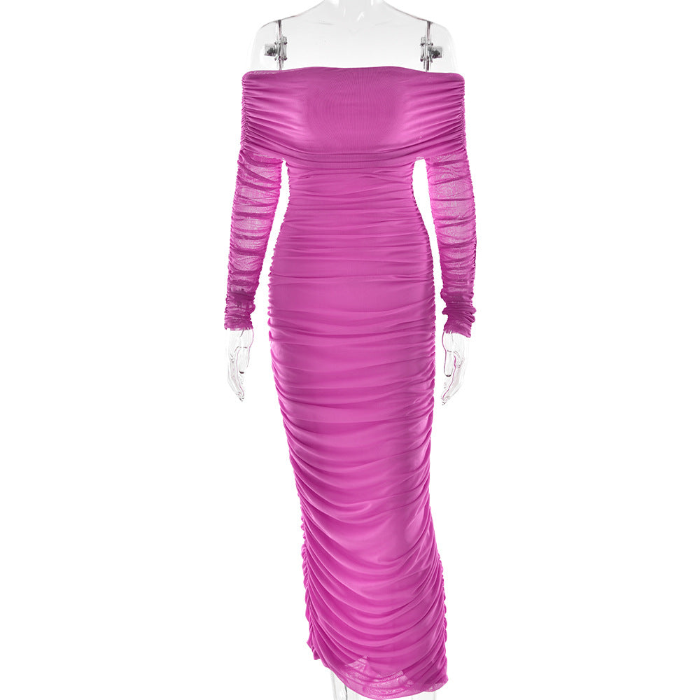 Noa Draped Essence Mesh Dress