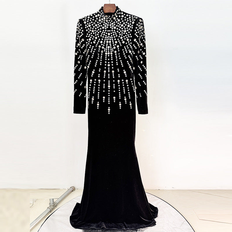 Starlight Reign Embellished Velvet Gown