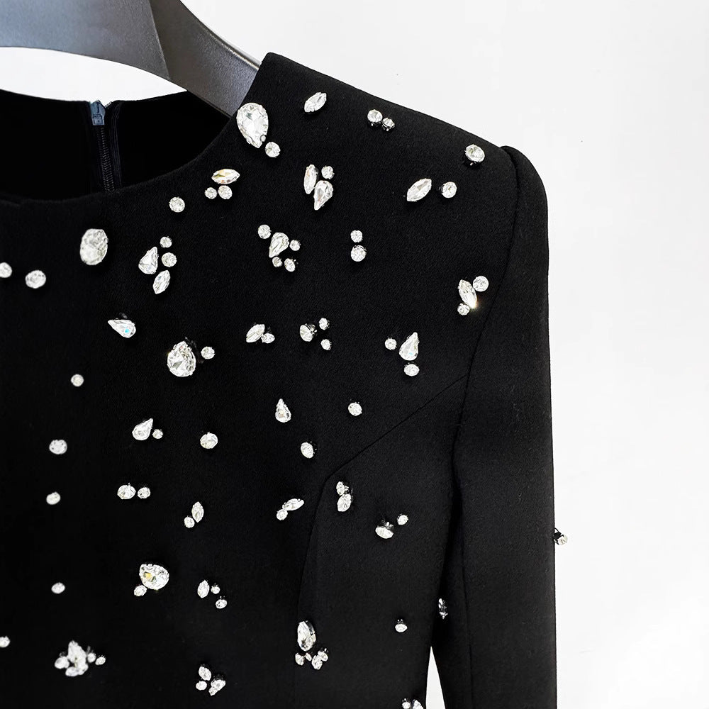Starry Beaded Black Formal Long Dress