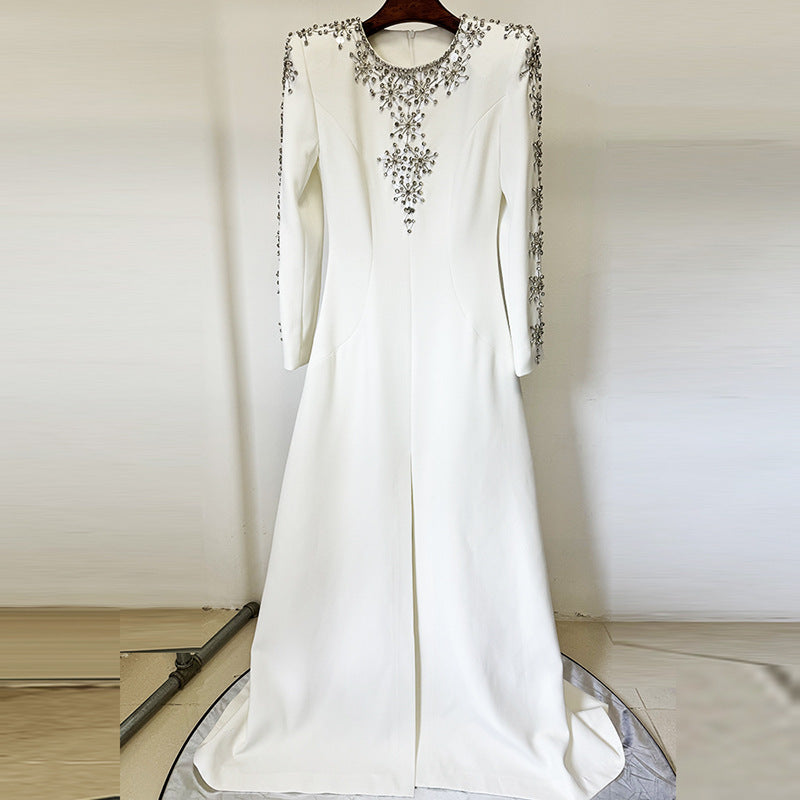Seraphina Embroidered Slit Evening Dress