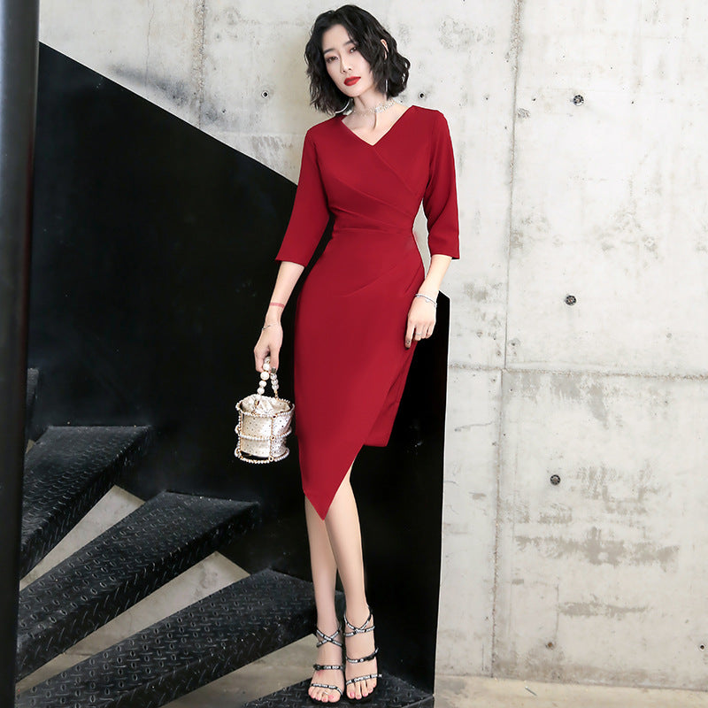 White Wrap Satin Midi Dress