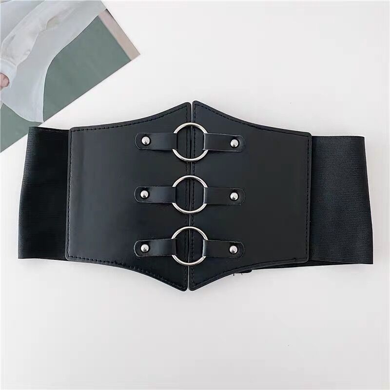 Femme Élégante Ring-Closure Wide Corset Belt