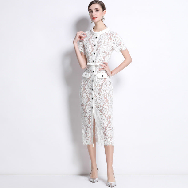 Eve White Lace Maxi Dress