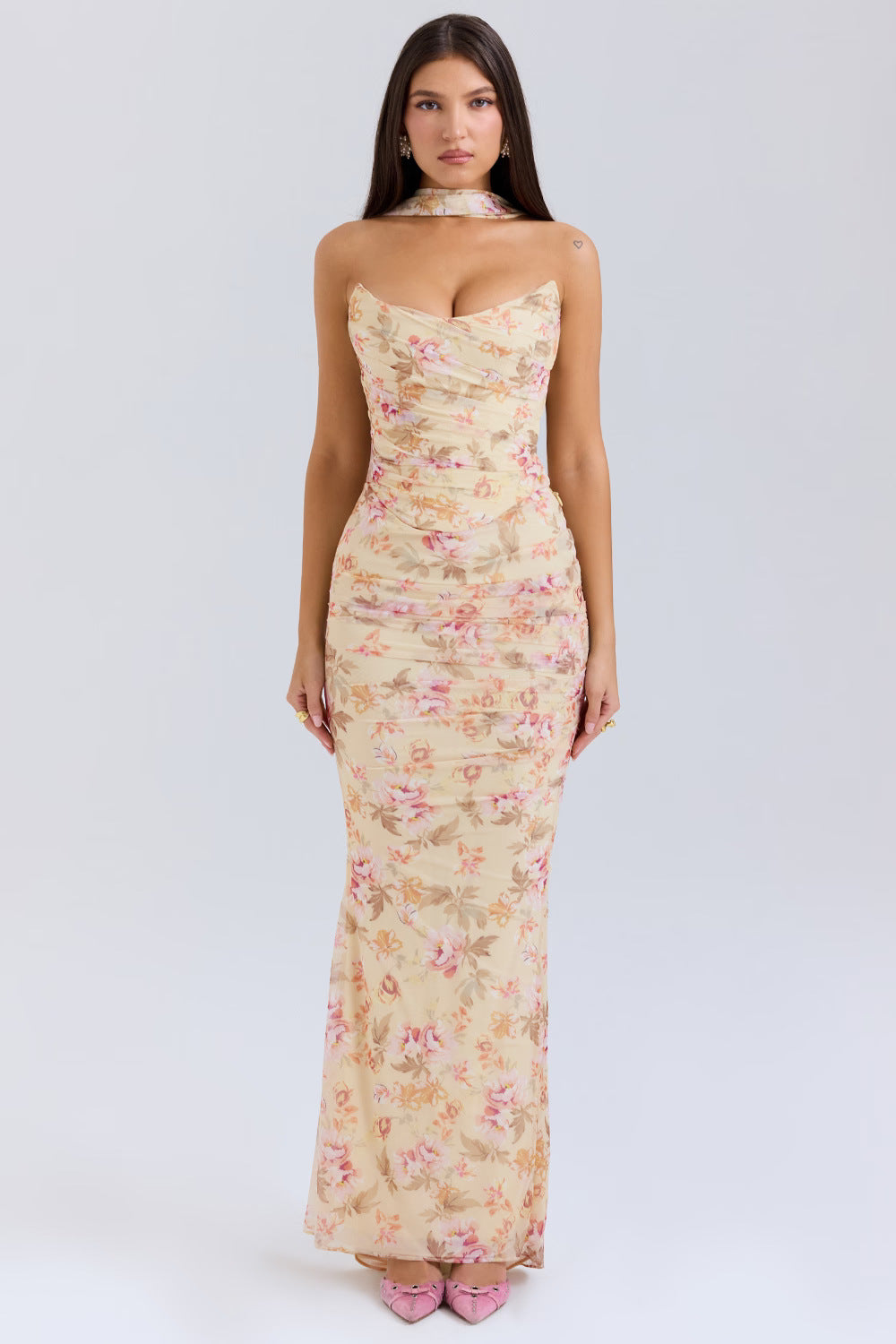Stylish Two-Piece with Bandeau and Pencil Skirt